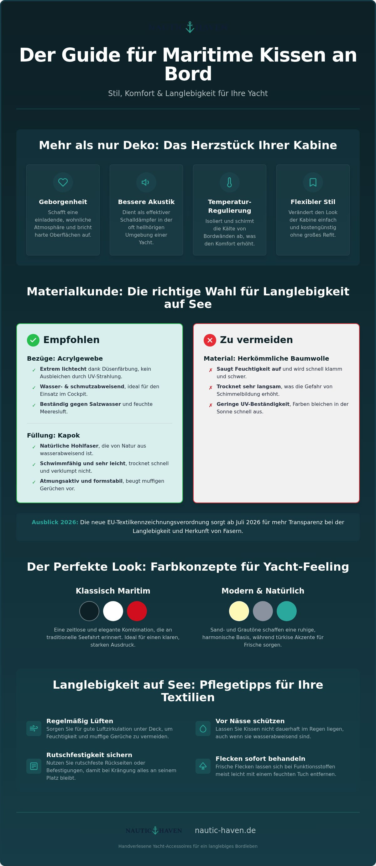 Maritime kissen für boot