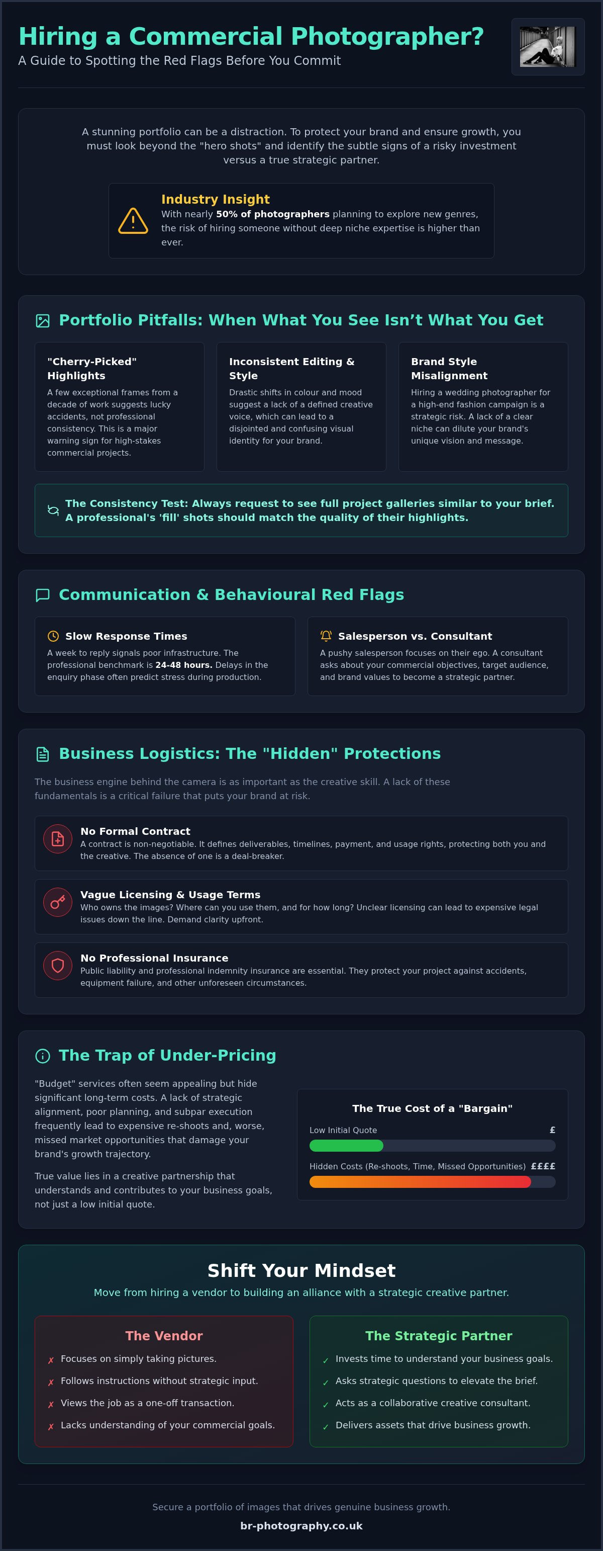 Red flags when hiring a photographer