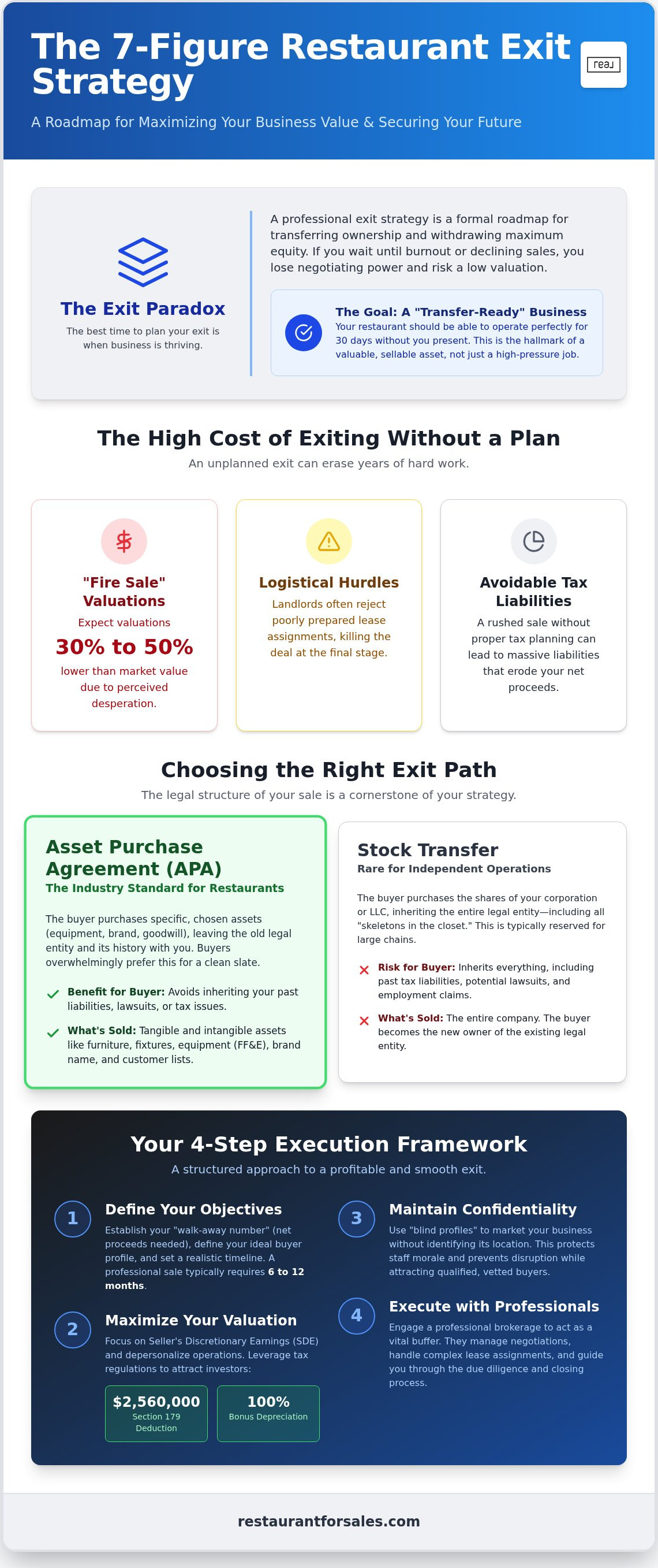 Restaurant exit strategy