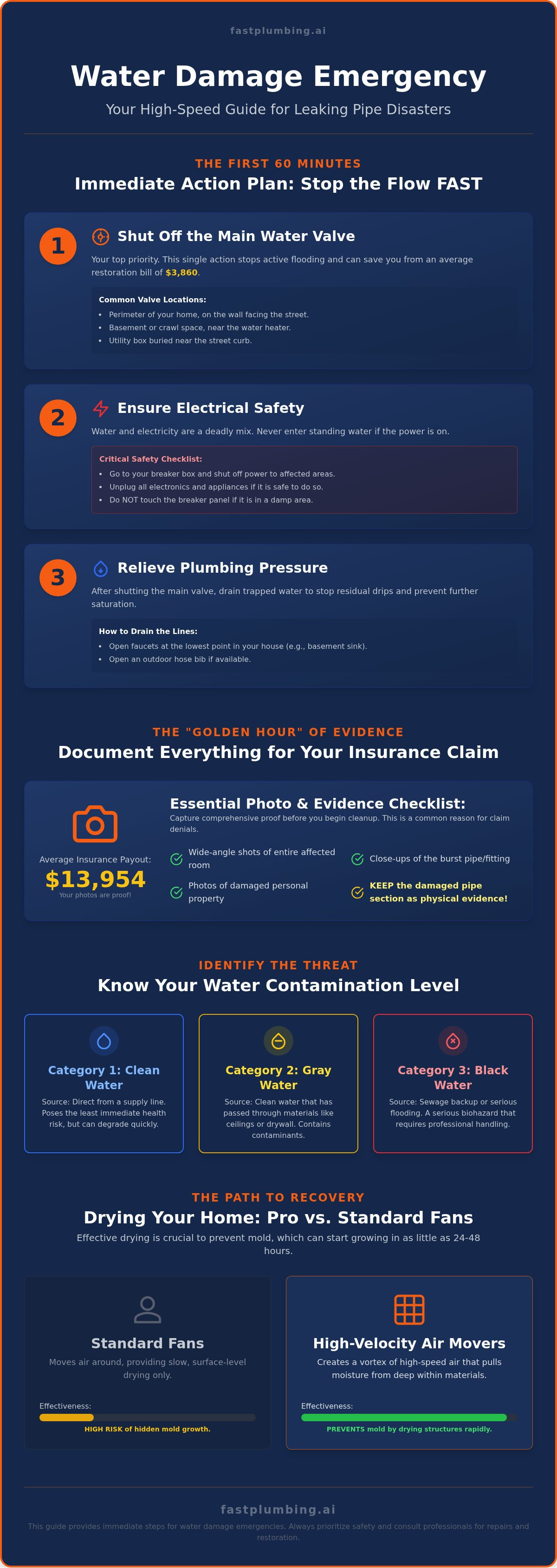 What to do for water damage from leaking pipe