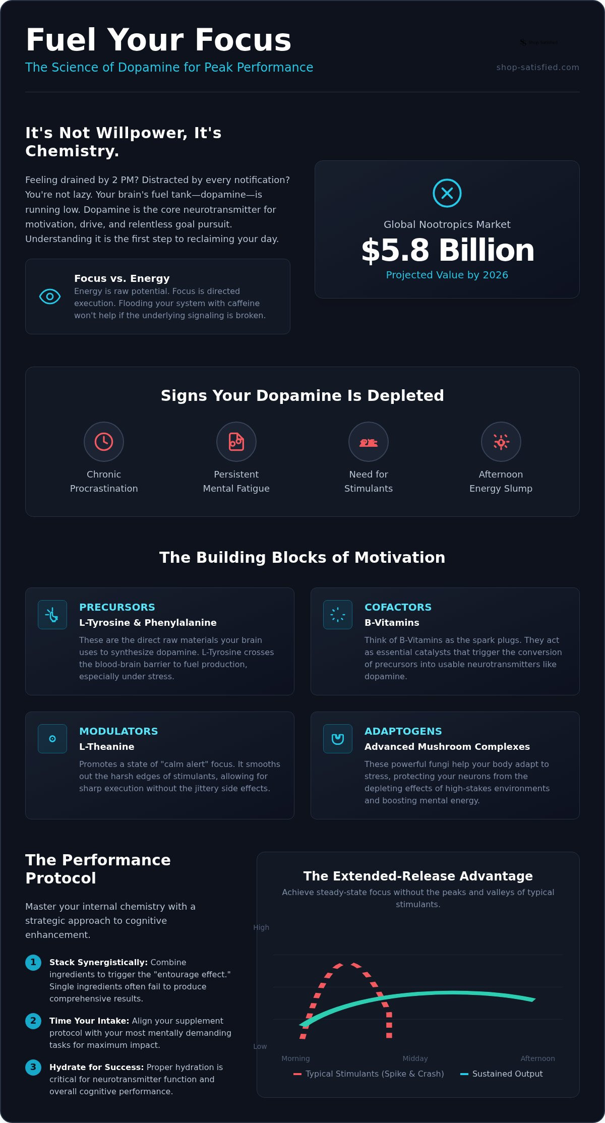 Supplements for dopamine and focus