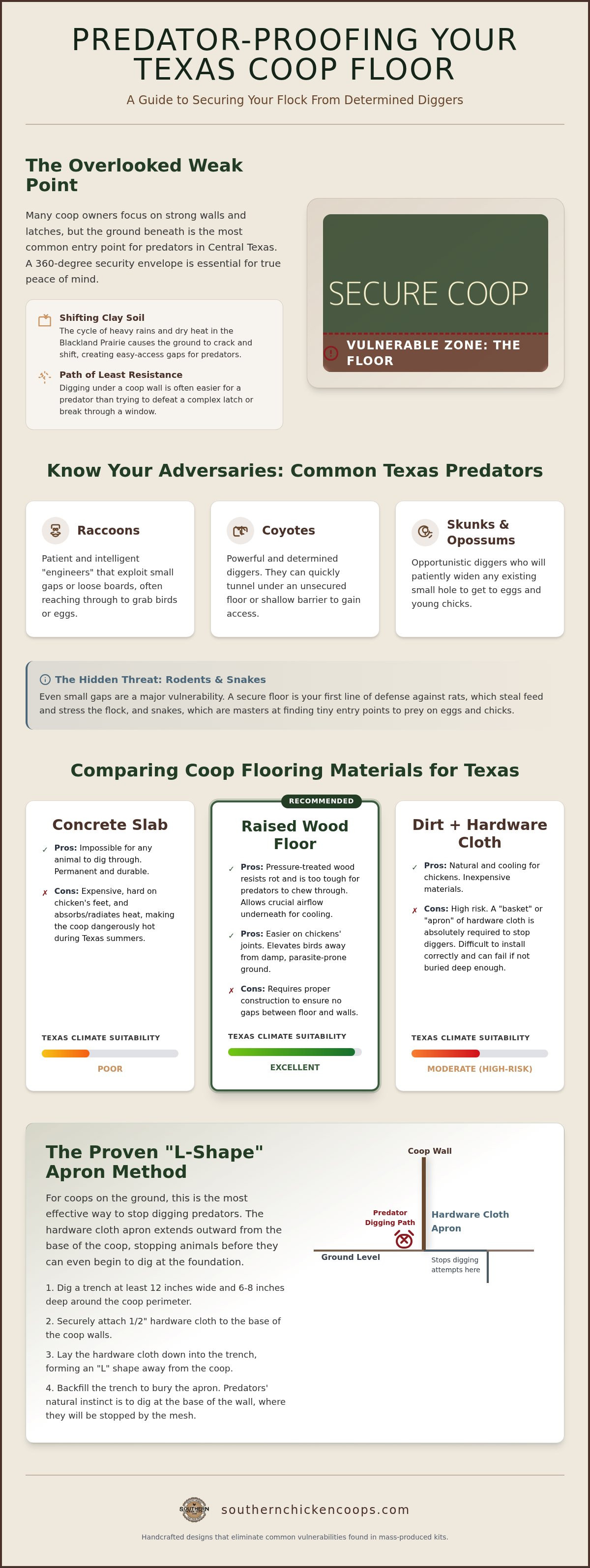 Predator proof chicken coop floor Texas