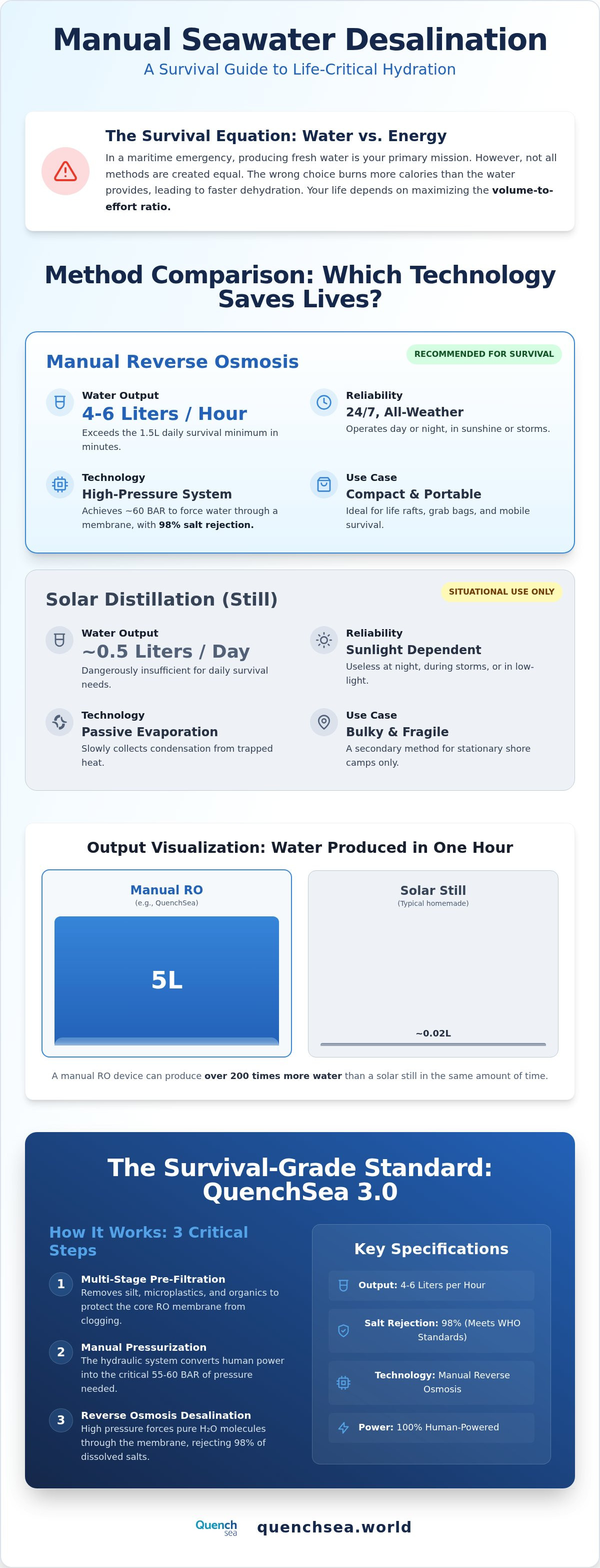 How to desalinate seawater manually