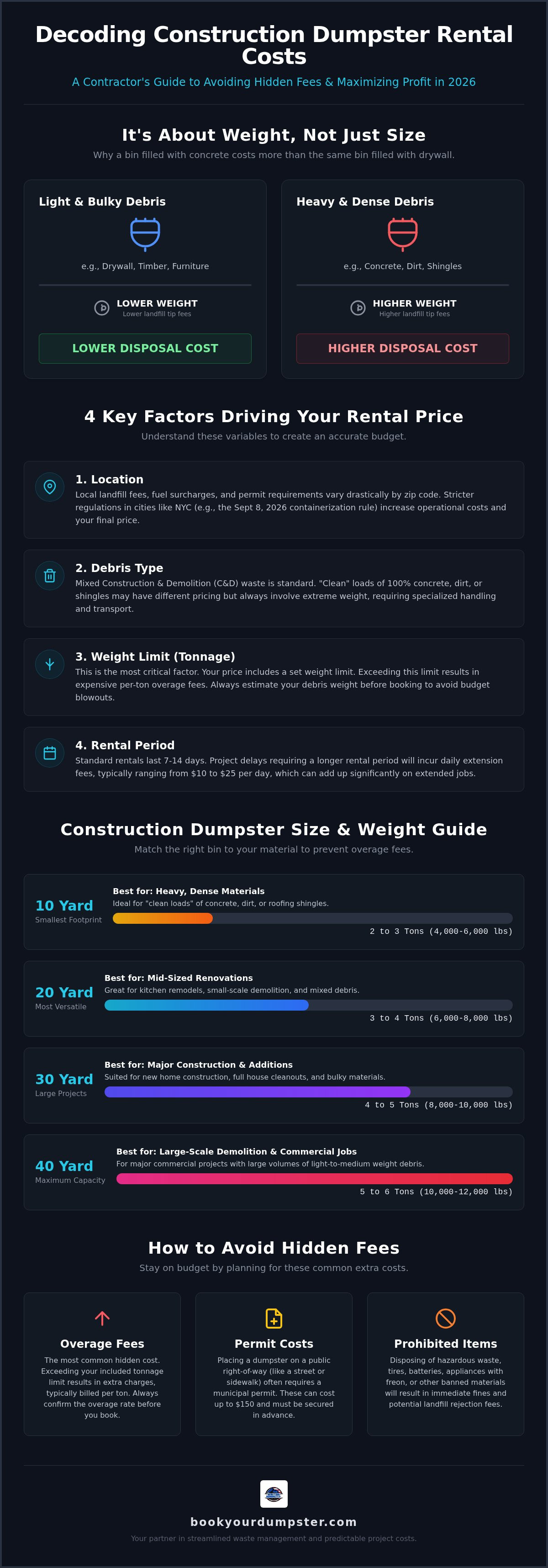 Construction dumpster rental cost