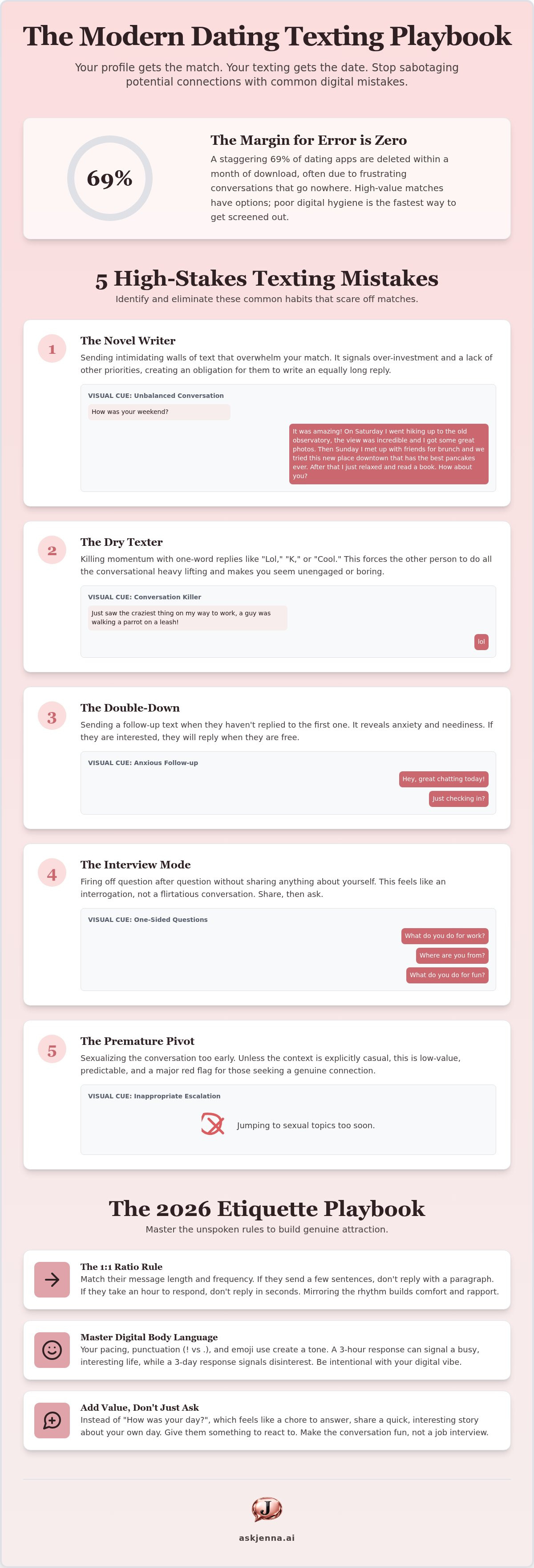 Common texting mistakes in dating