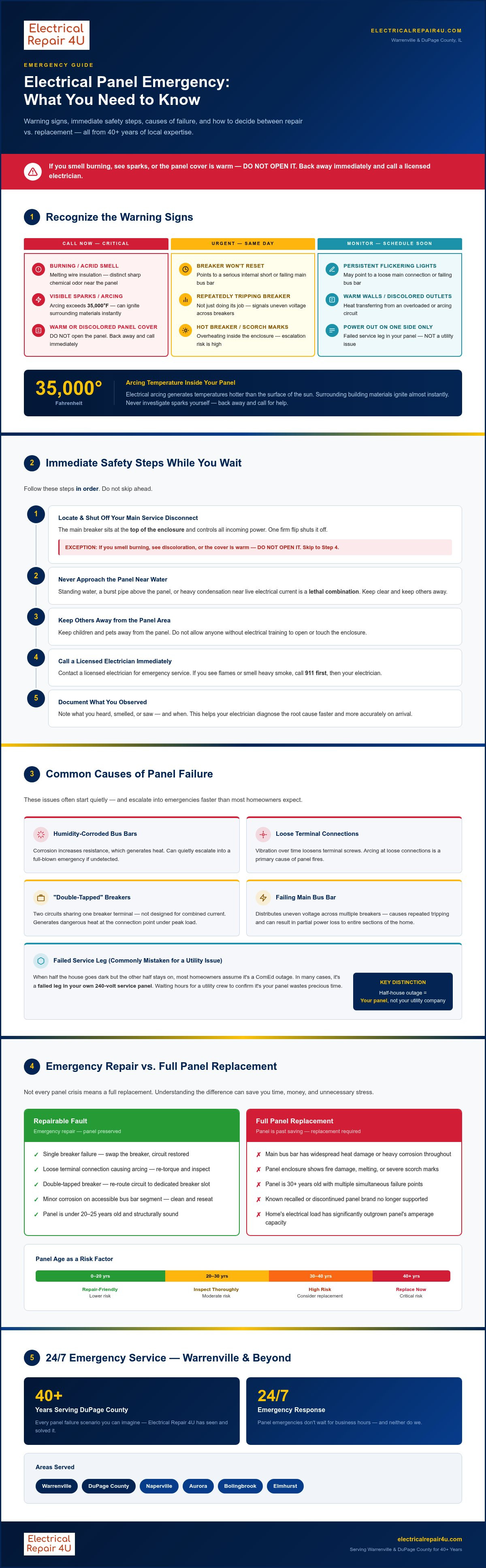Emergency electrical panel repair