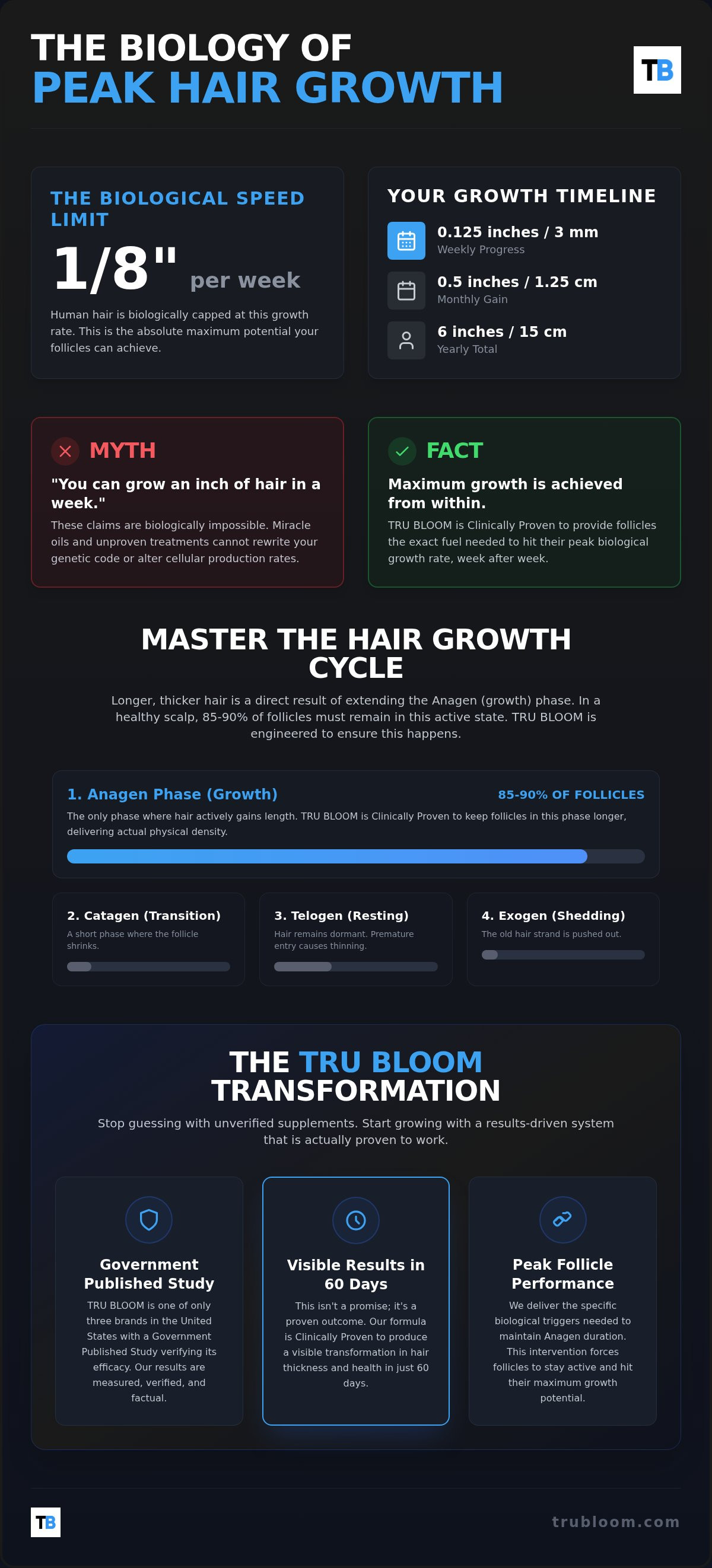 Hair growth cycle stages