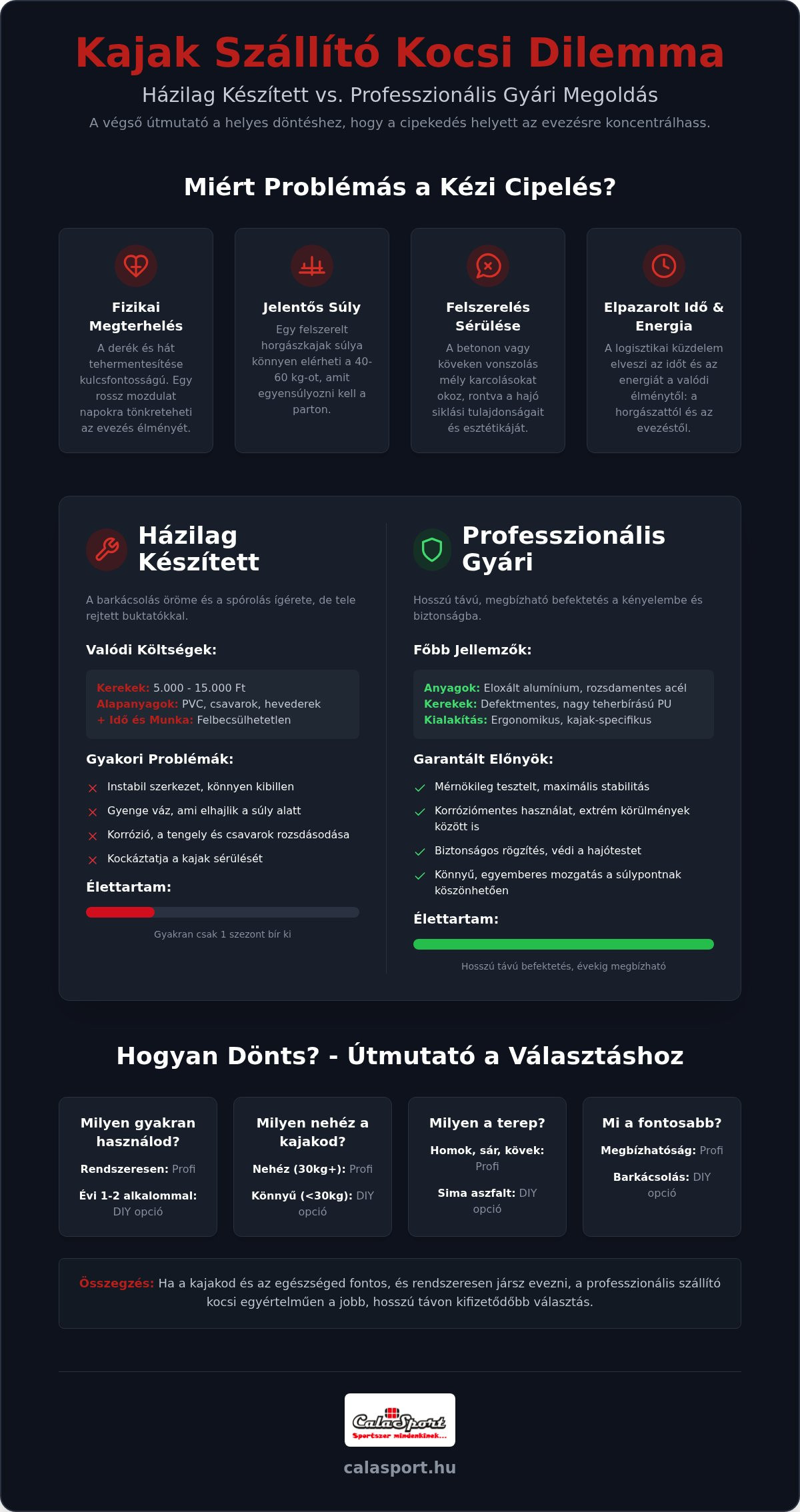Kajak szállító kocsi házilag vs vásárlás