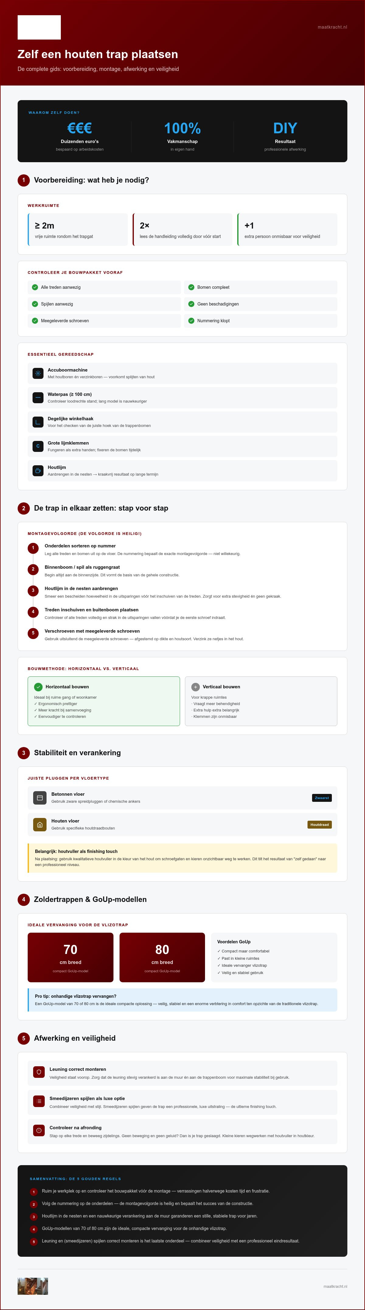 Houten trap zelf plaatsen