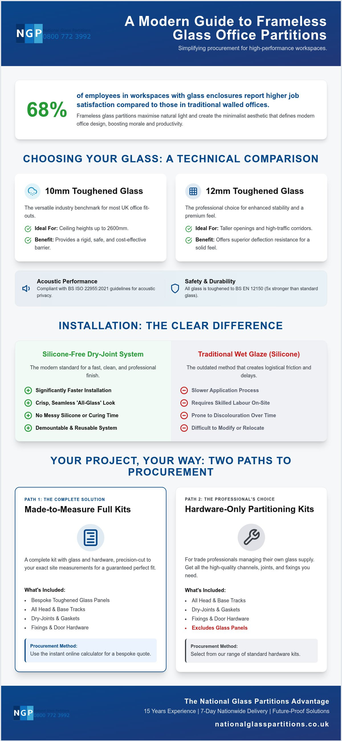 Frameless glass office partitions