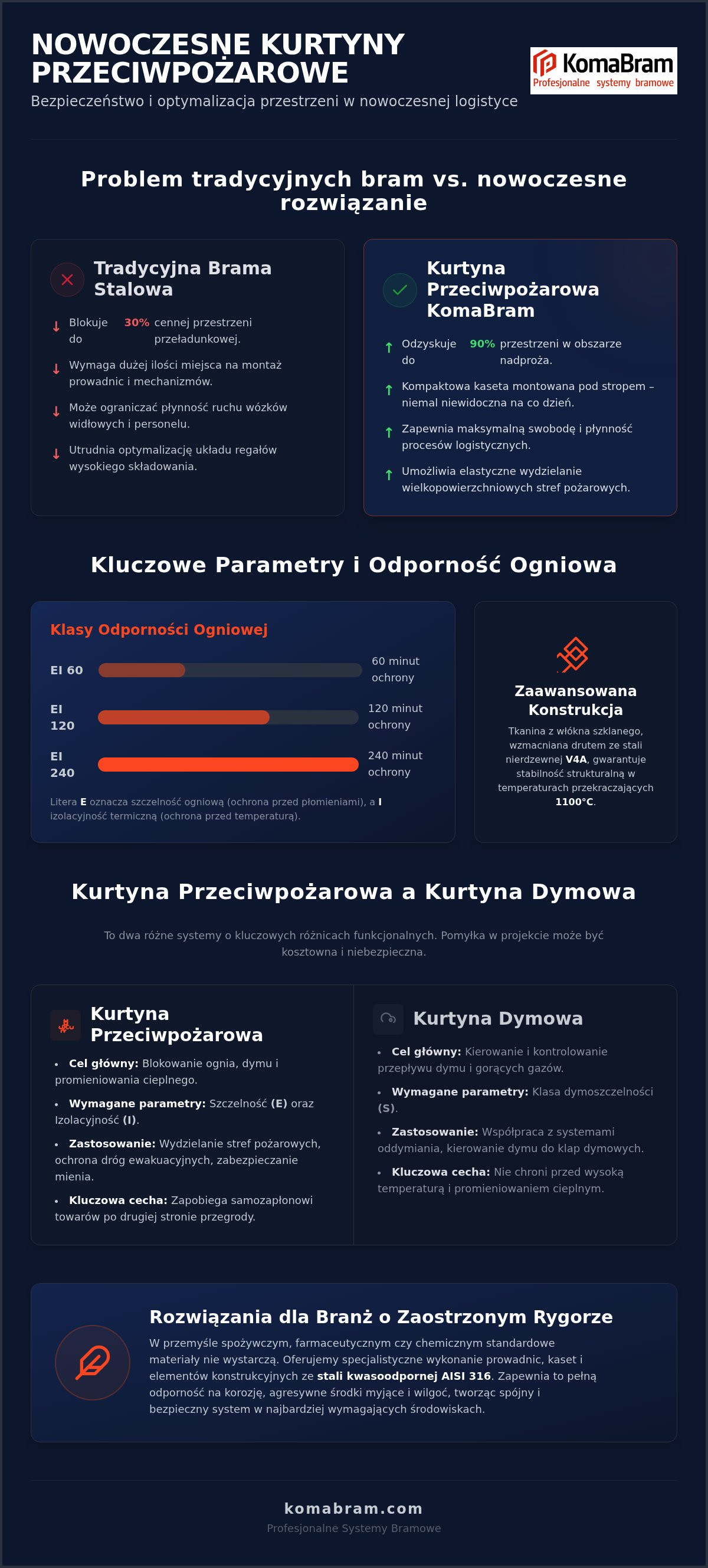 Kurtyny przeciwpożarowe hala