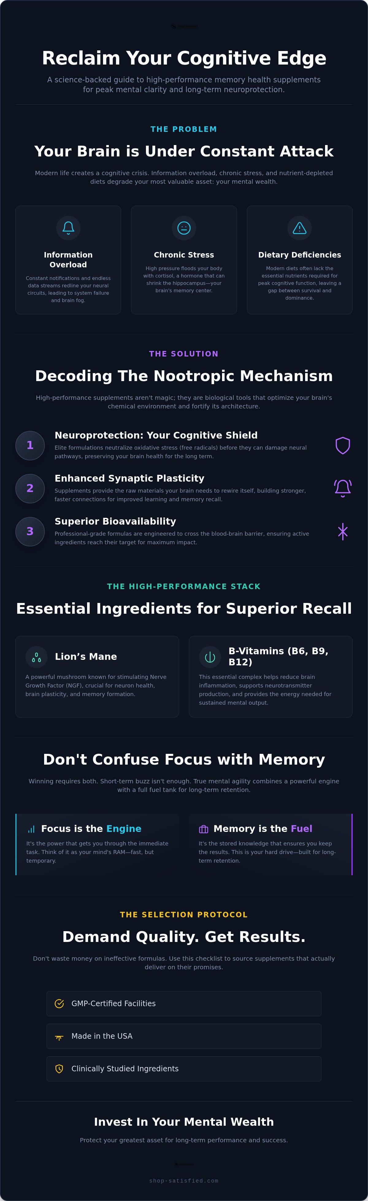 Memory health supplements