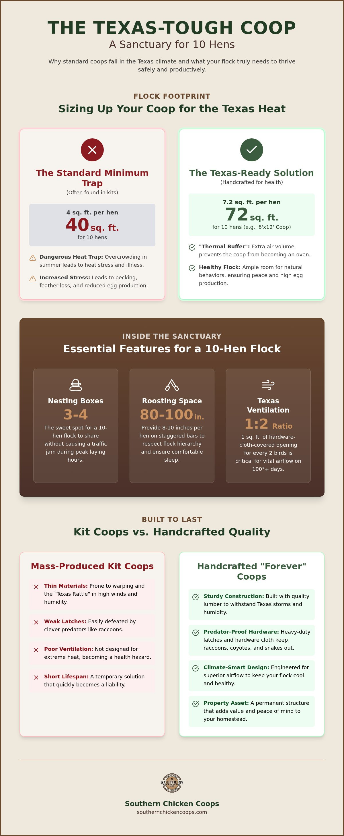 Predator proof chicken coop for 10 hens