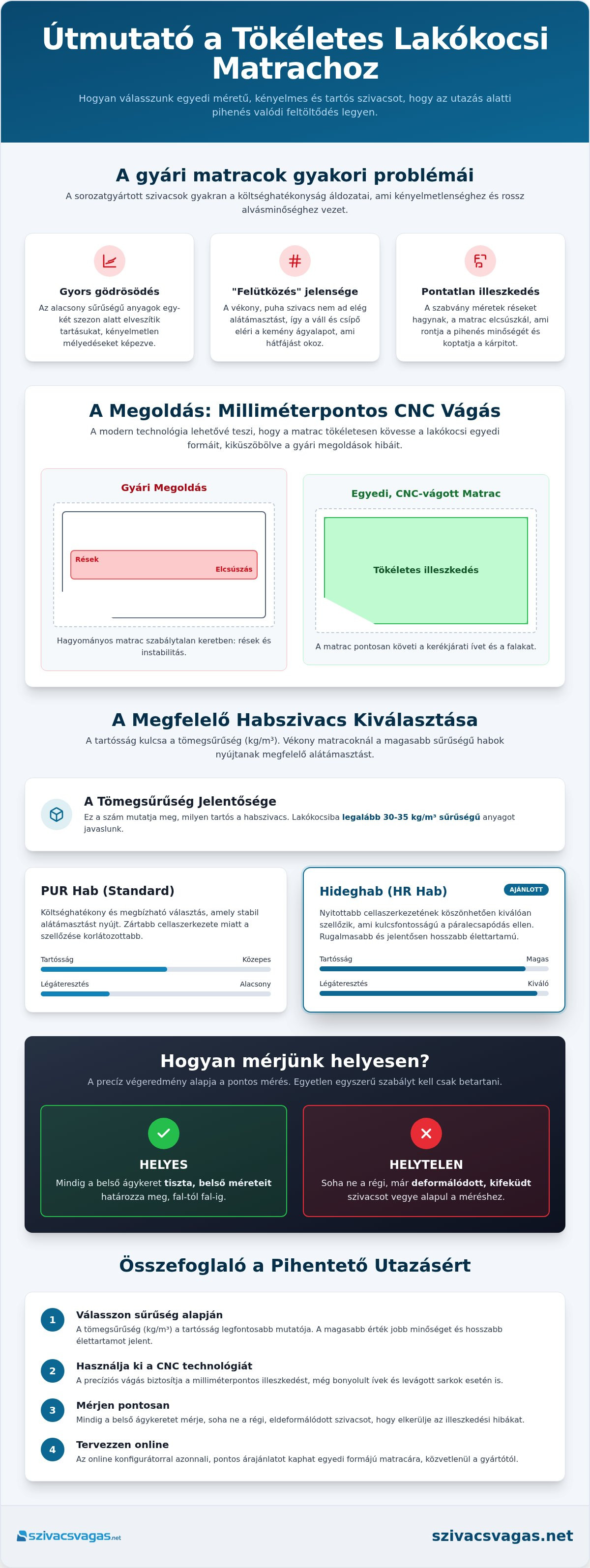 Lakókocsi matrac egyedi méretre