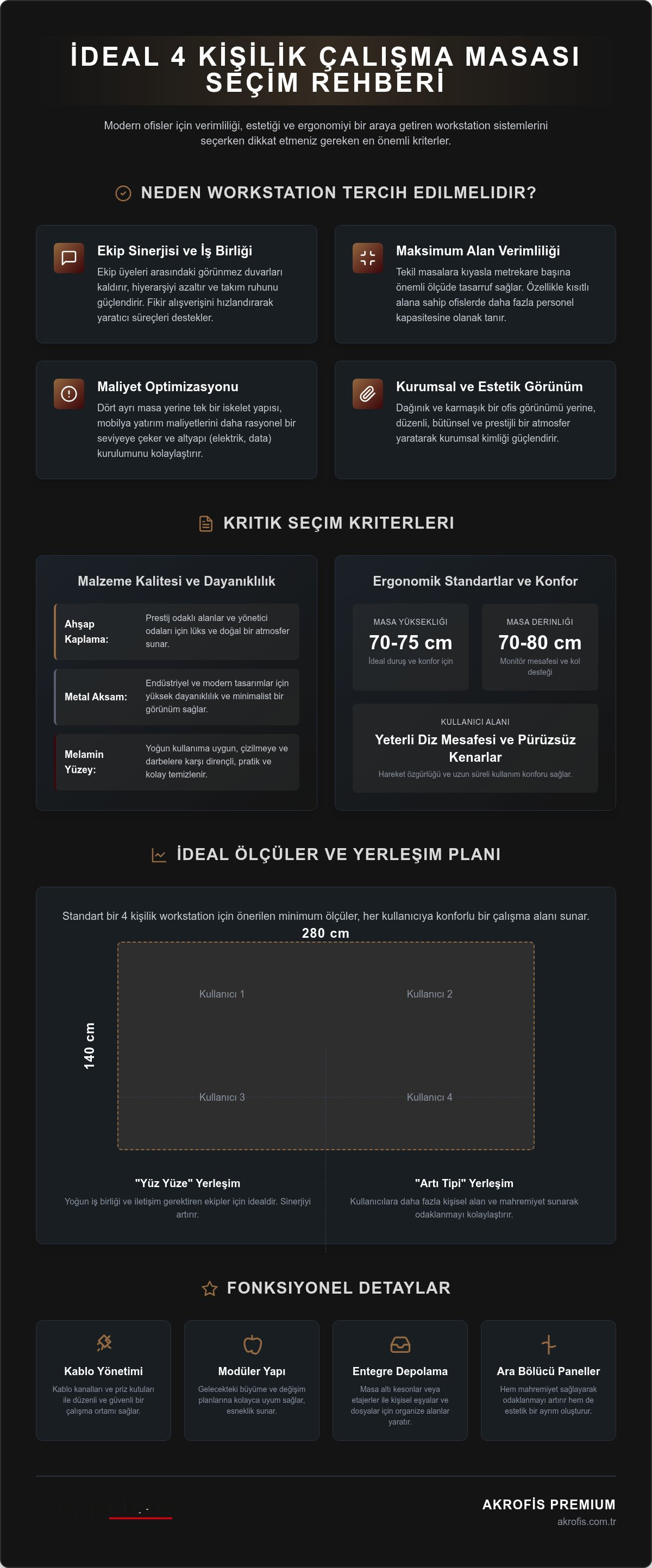 4 kişilik çalışma masası