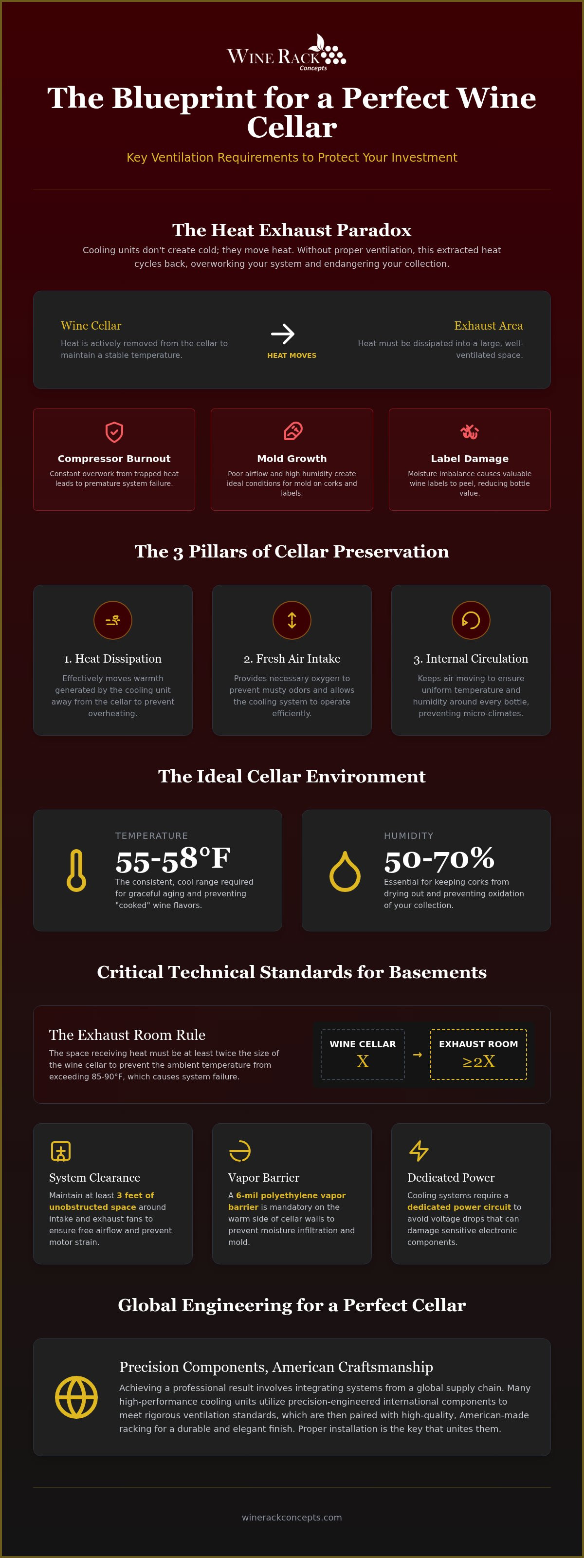 Wine cellar ventilation requirements
