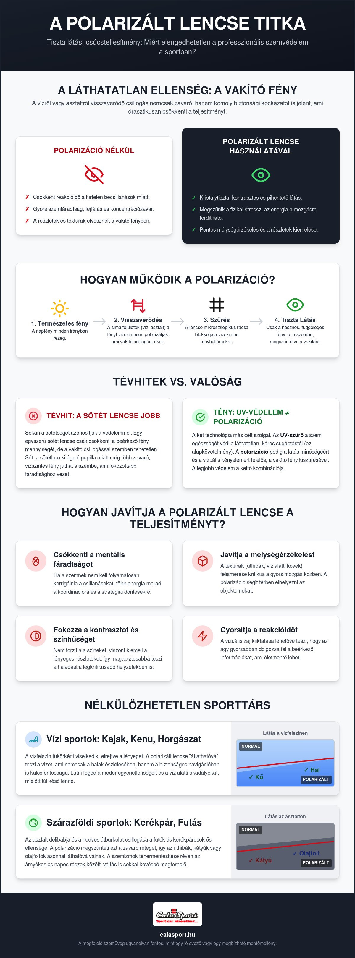 Sport napszemüveg polarizált lencse előnyei