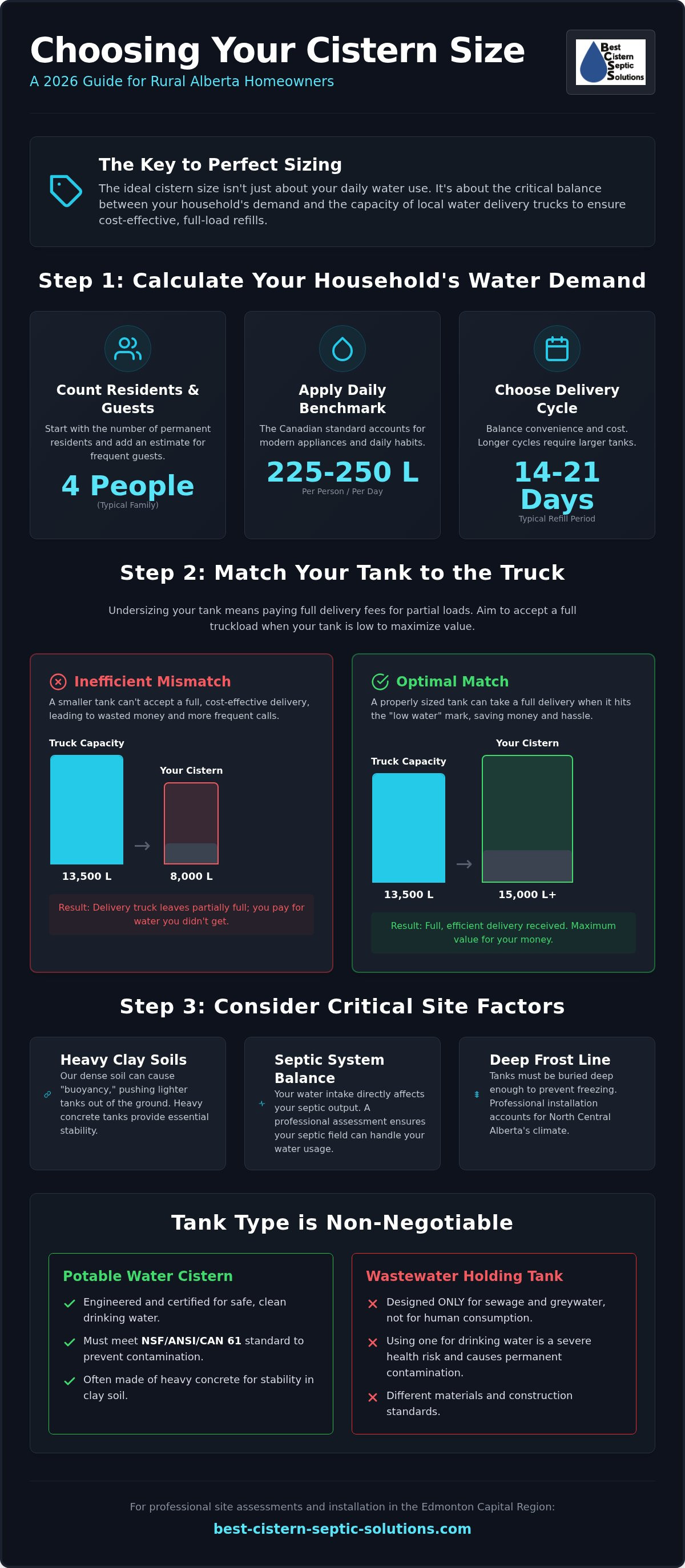 How to choose a cistern size