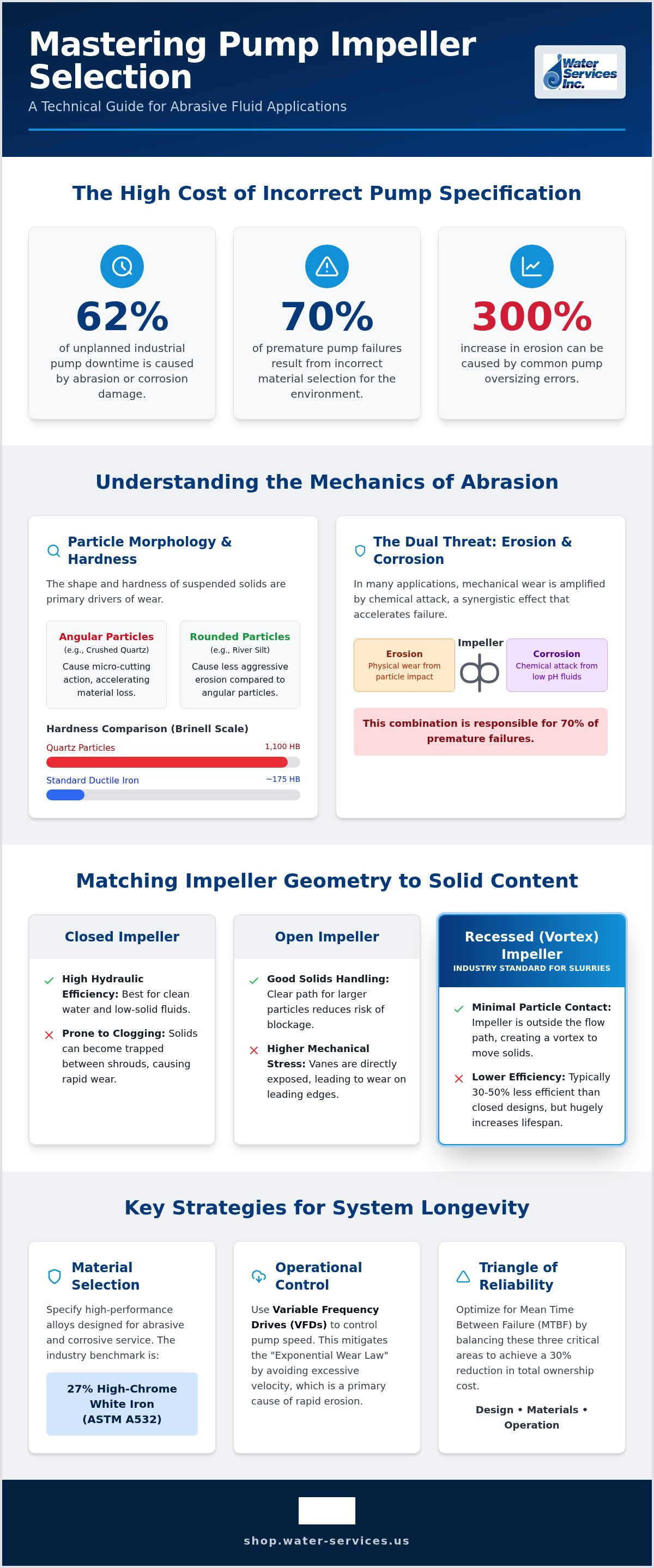 Choosing pump impeller for abrasive fluids