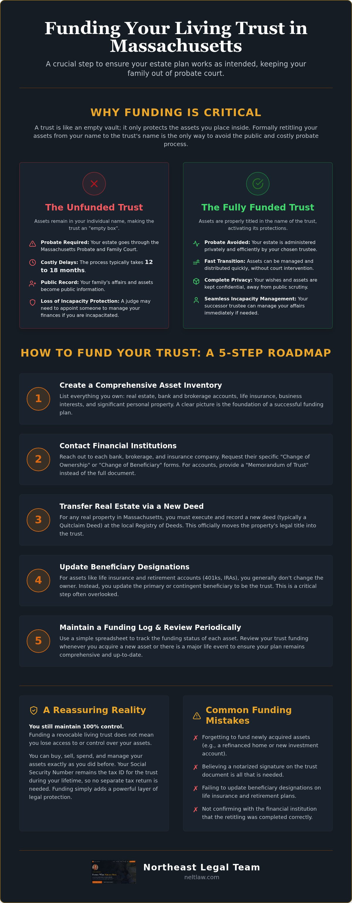How to fund a living trust in Massachusetts