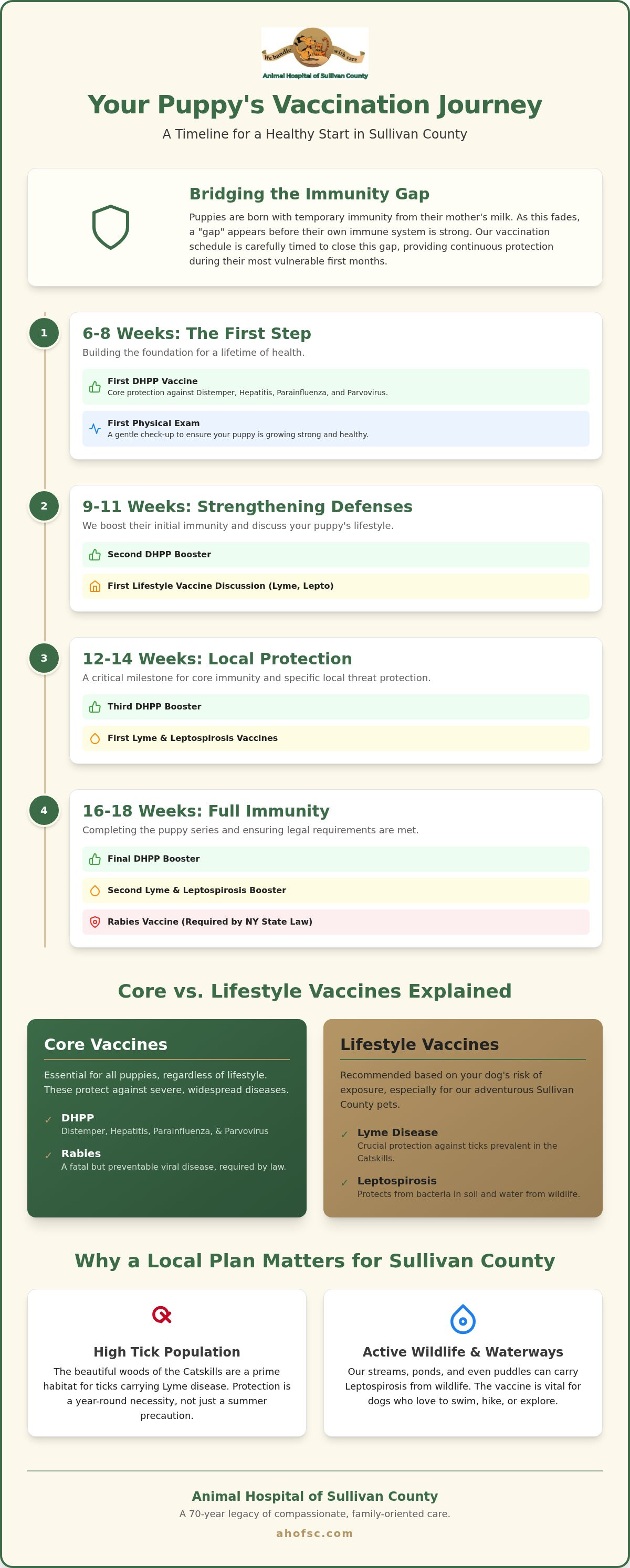 Puppy vaccination schedule Sullivan County