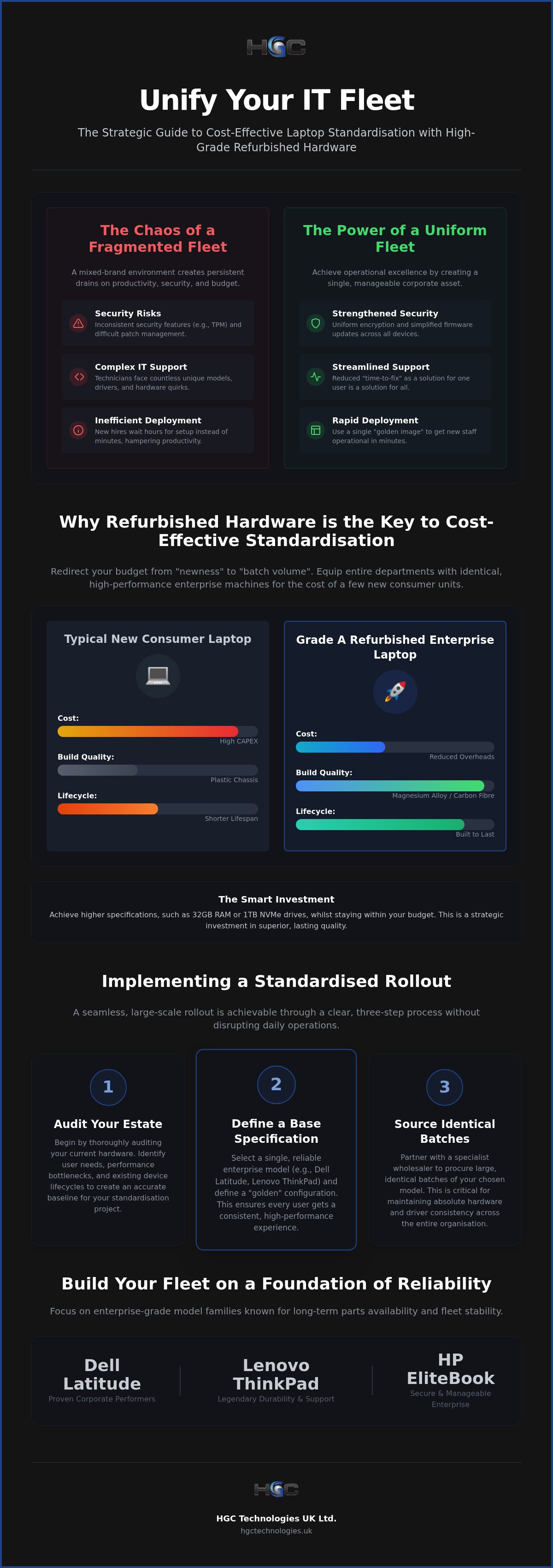Standardizing company laptops cost-effectively