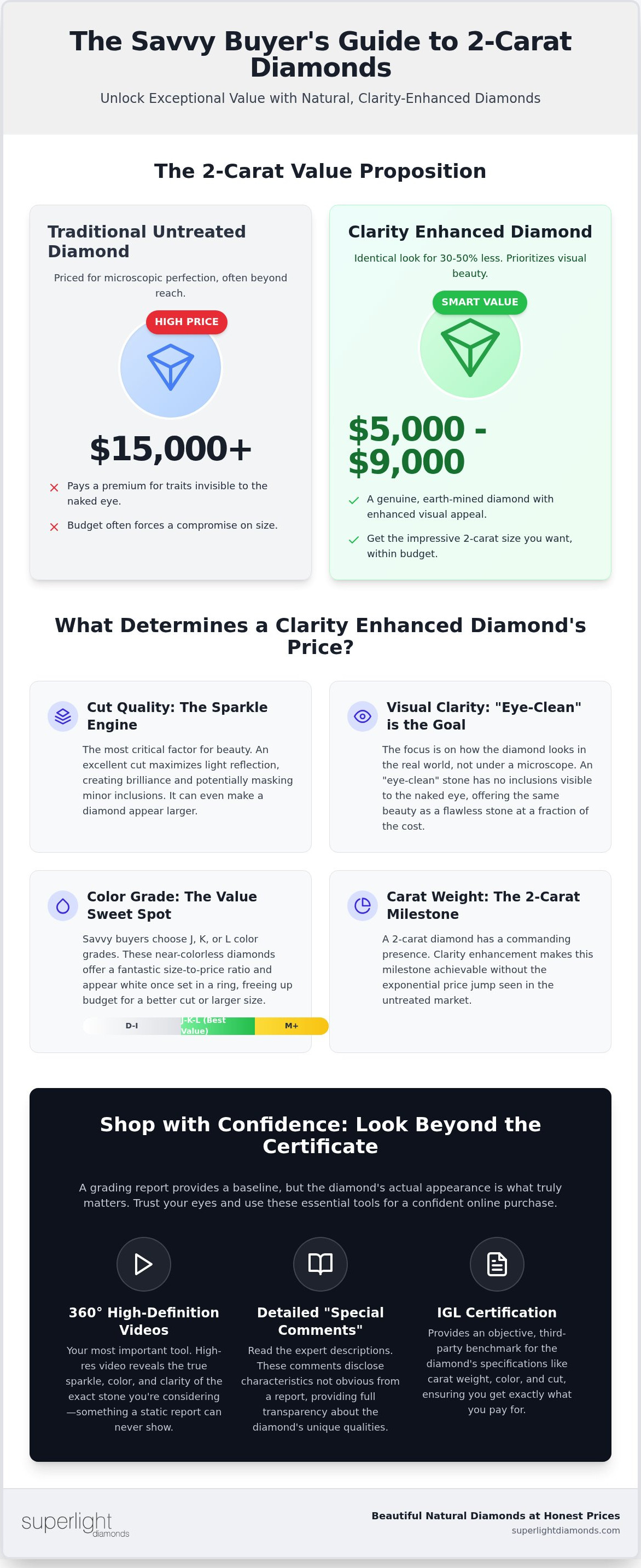 2 carat clarity enhanced diamond price