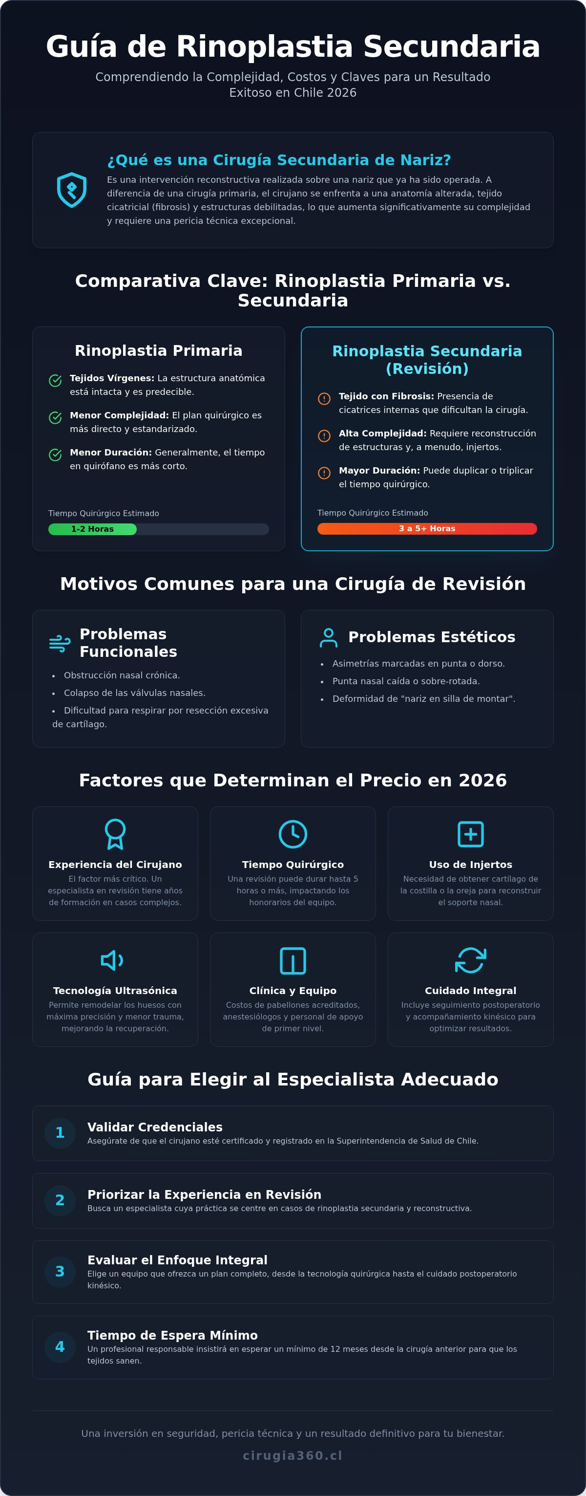 Cirugía secundaria de nariz precio Chile 2026
