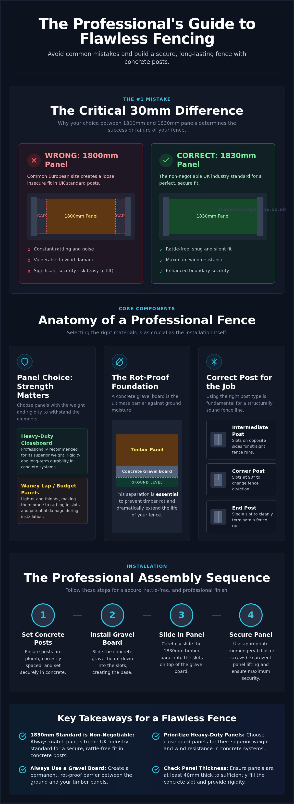 How to fit fence panels to concrete posts