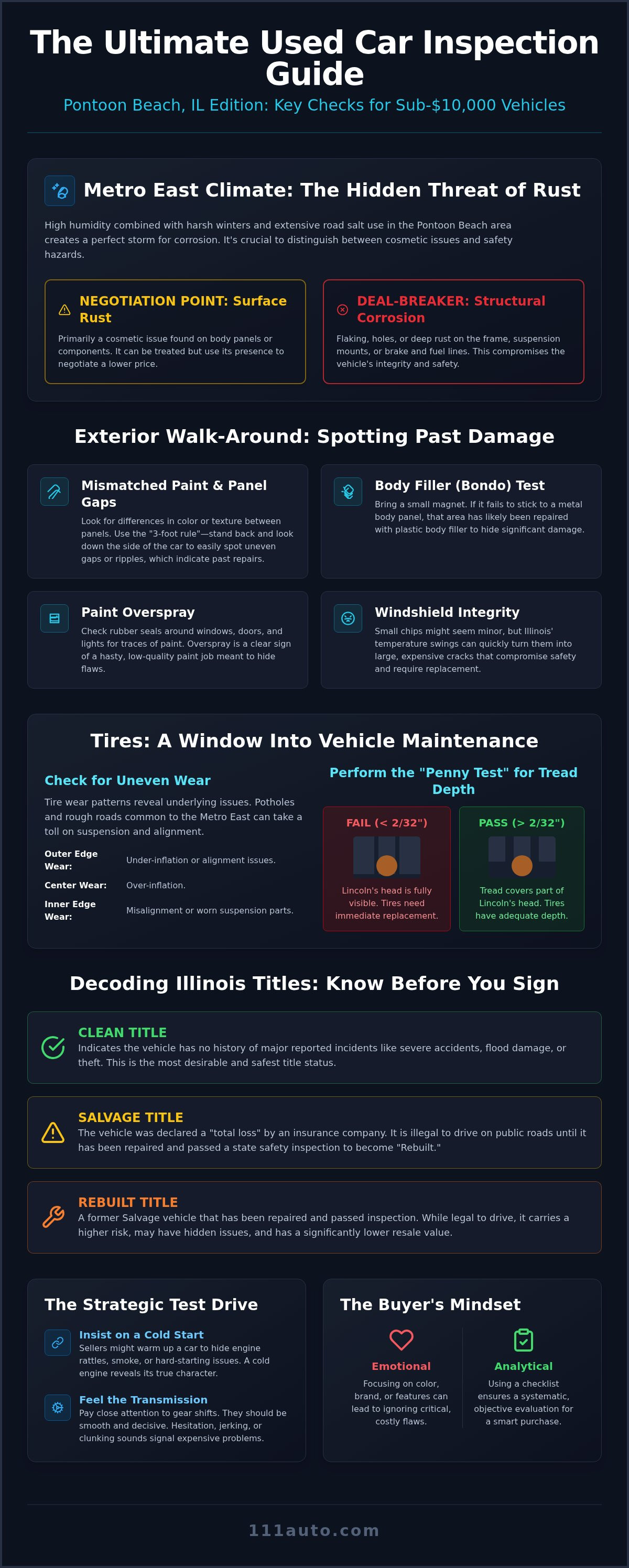 Used car inspection checklist Pontoon Beach