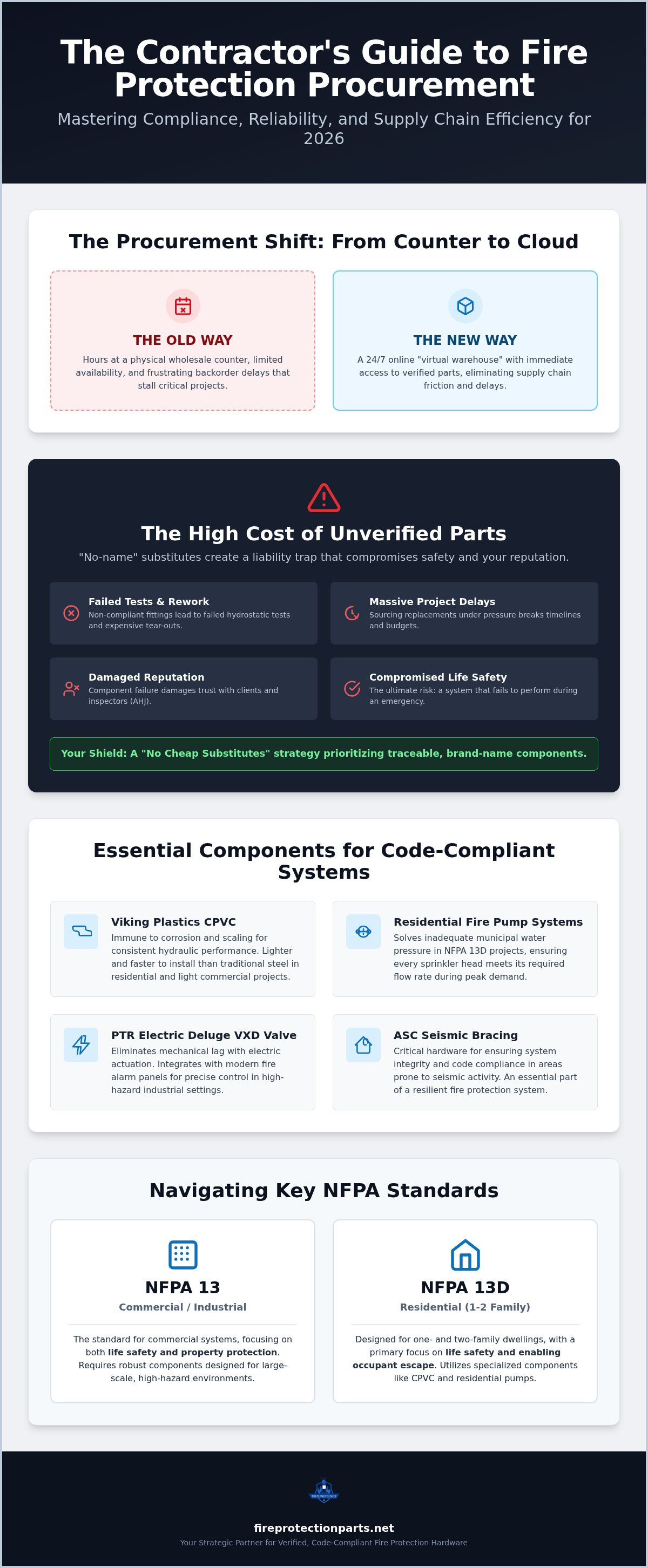 Fire protection parts for contractors