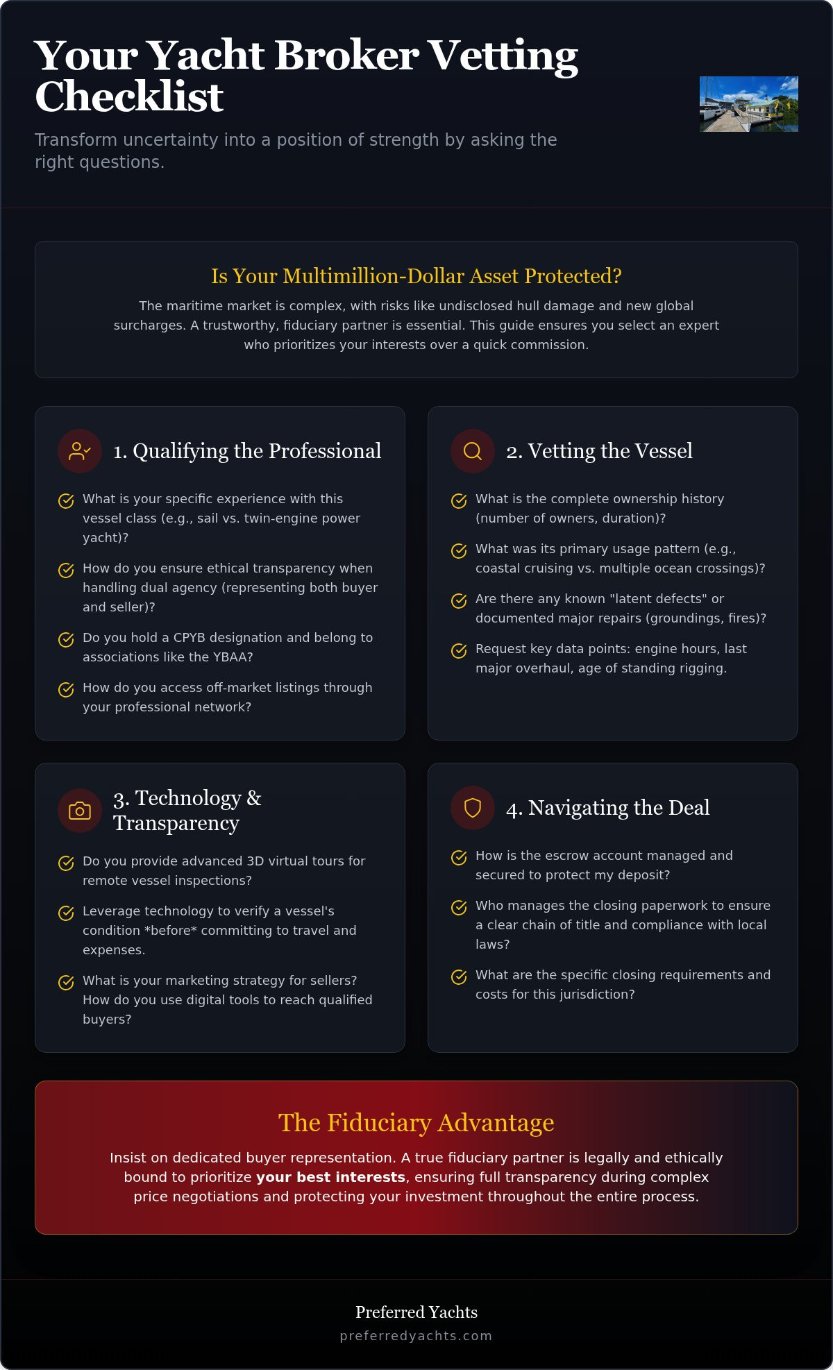 Questions to ask a yacht broker