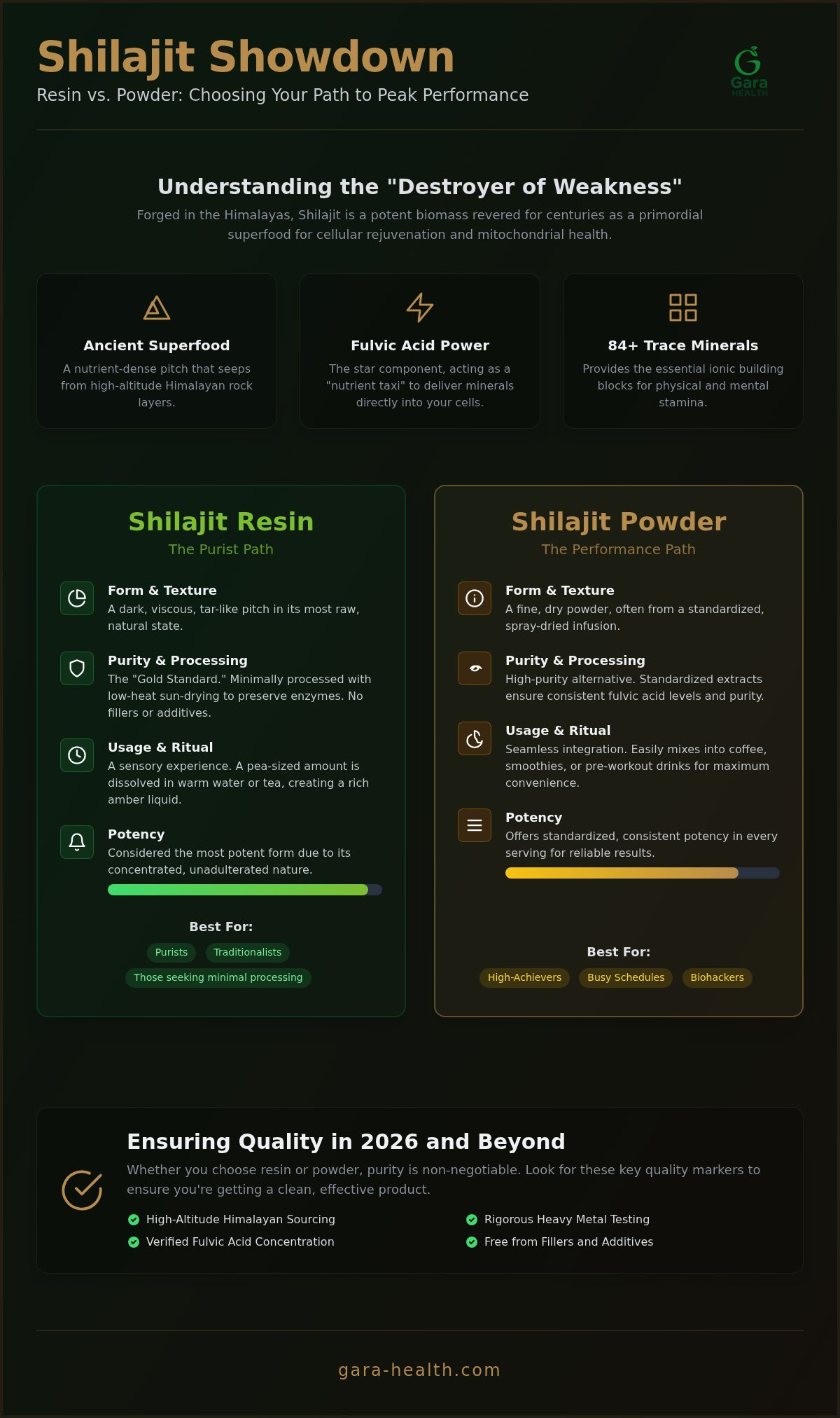 Shilajit resin vs powder