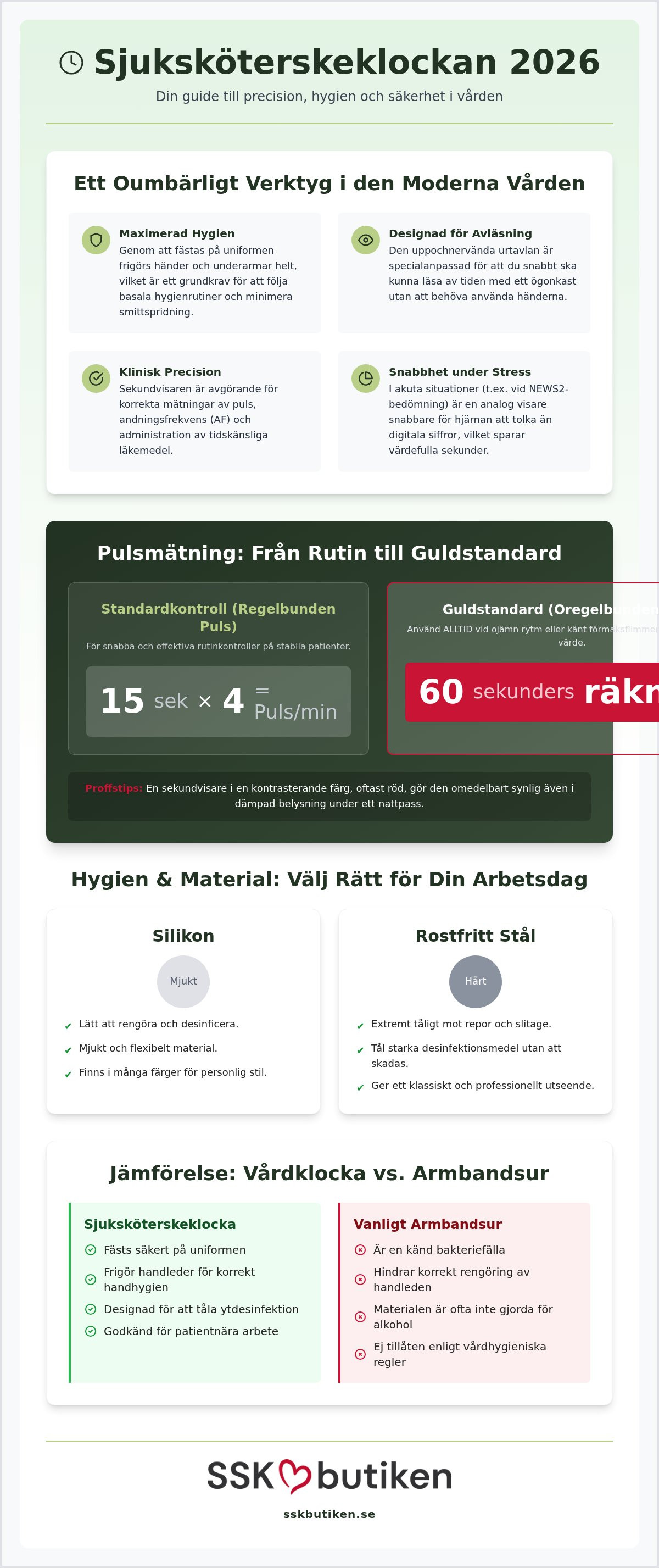 Sjuksköterskeklocka med sekundvisare