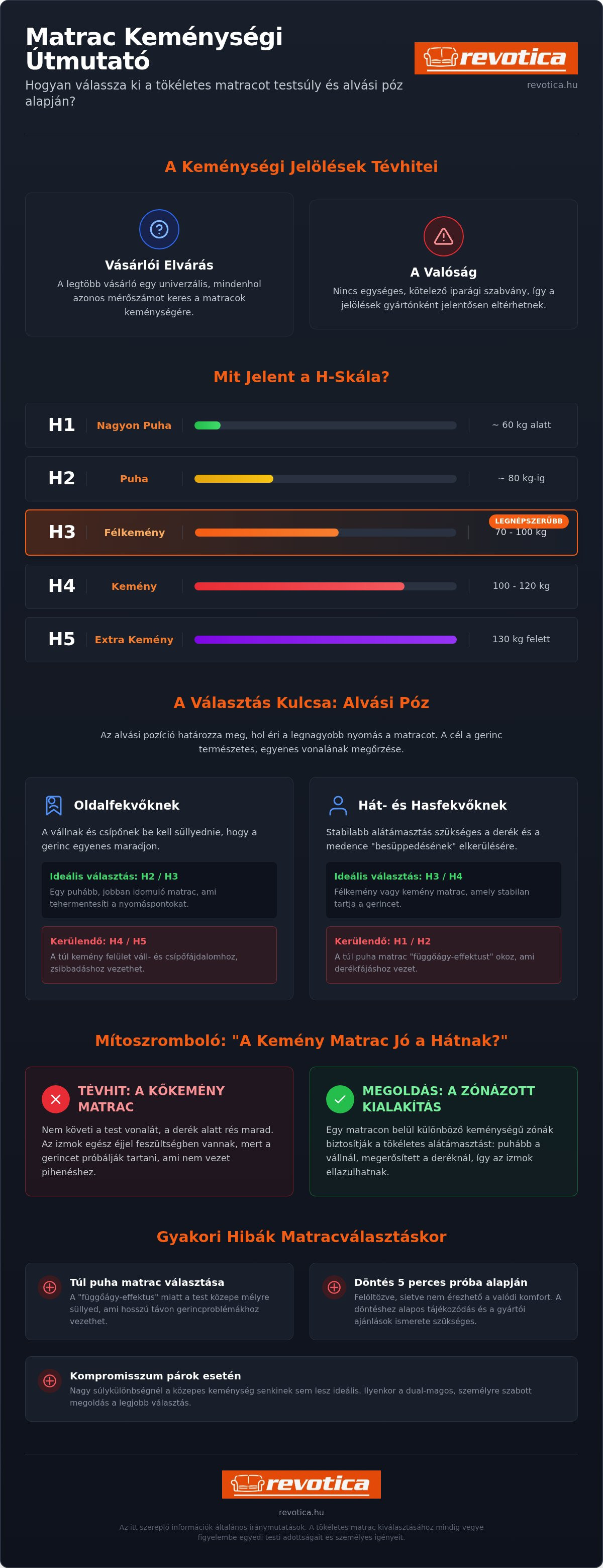 Matrac keménységi fokozatok