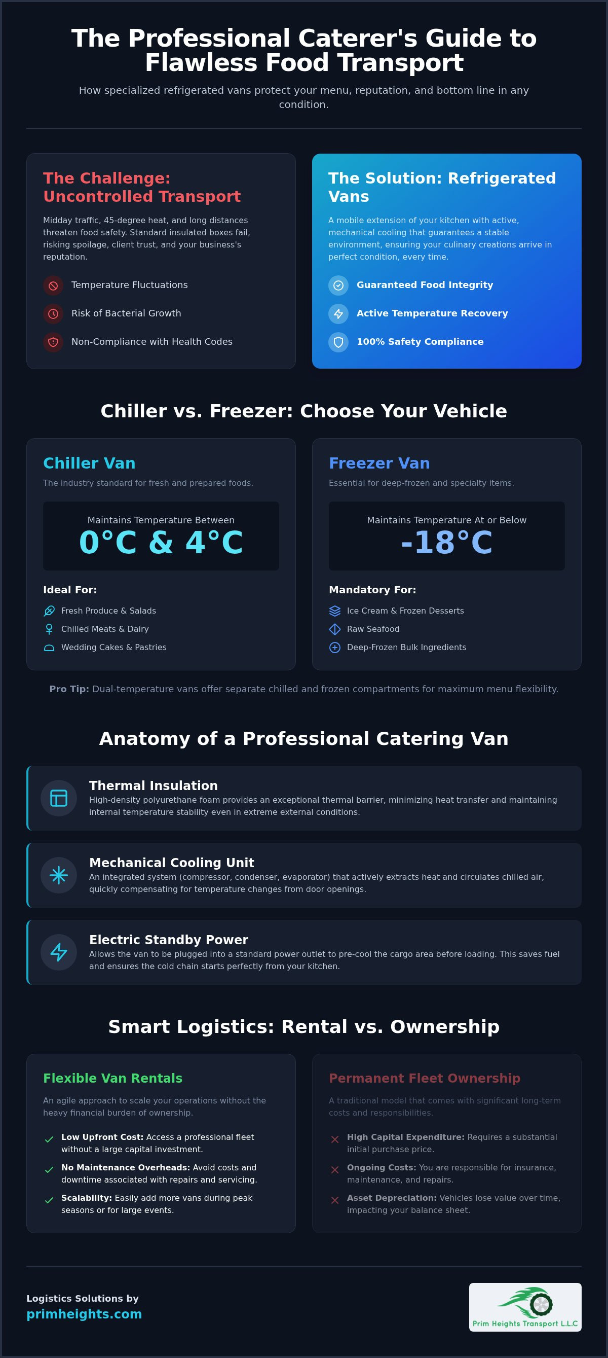 Refrigerated van for catering