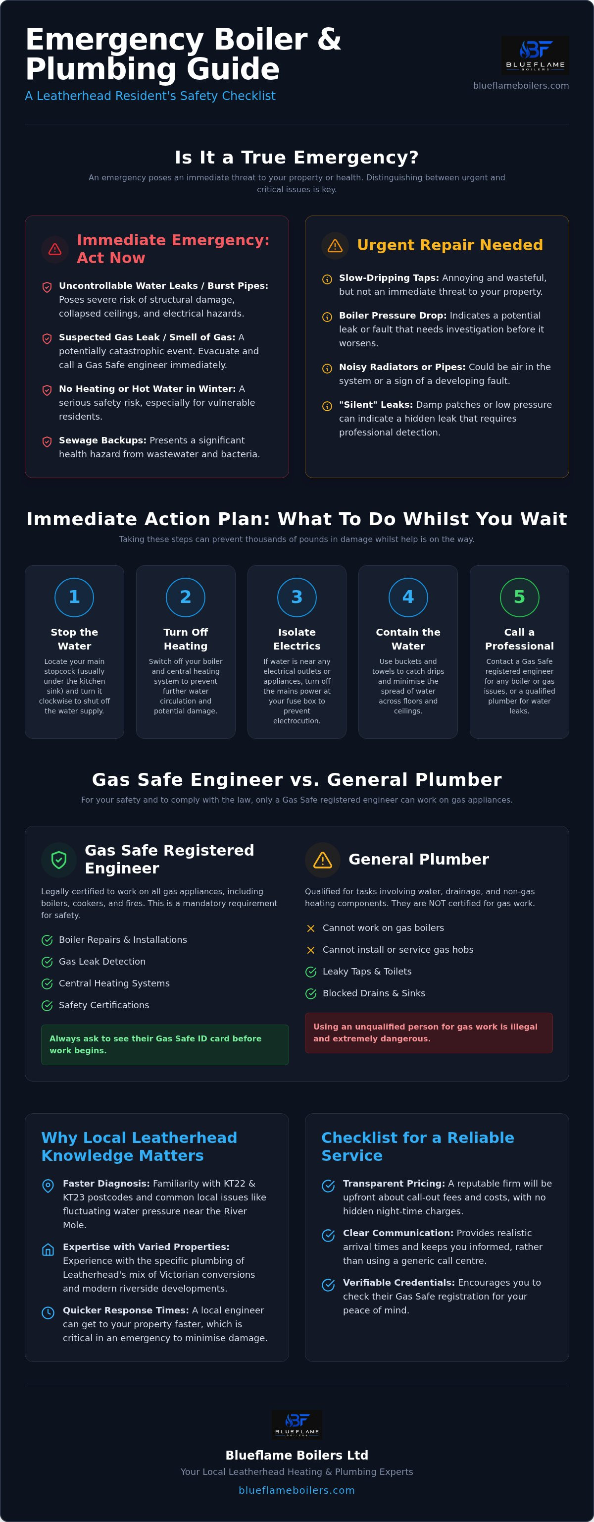 Emergency boiler repair Leatherhead