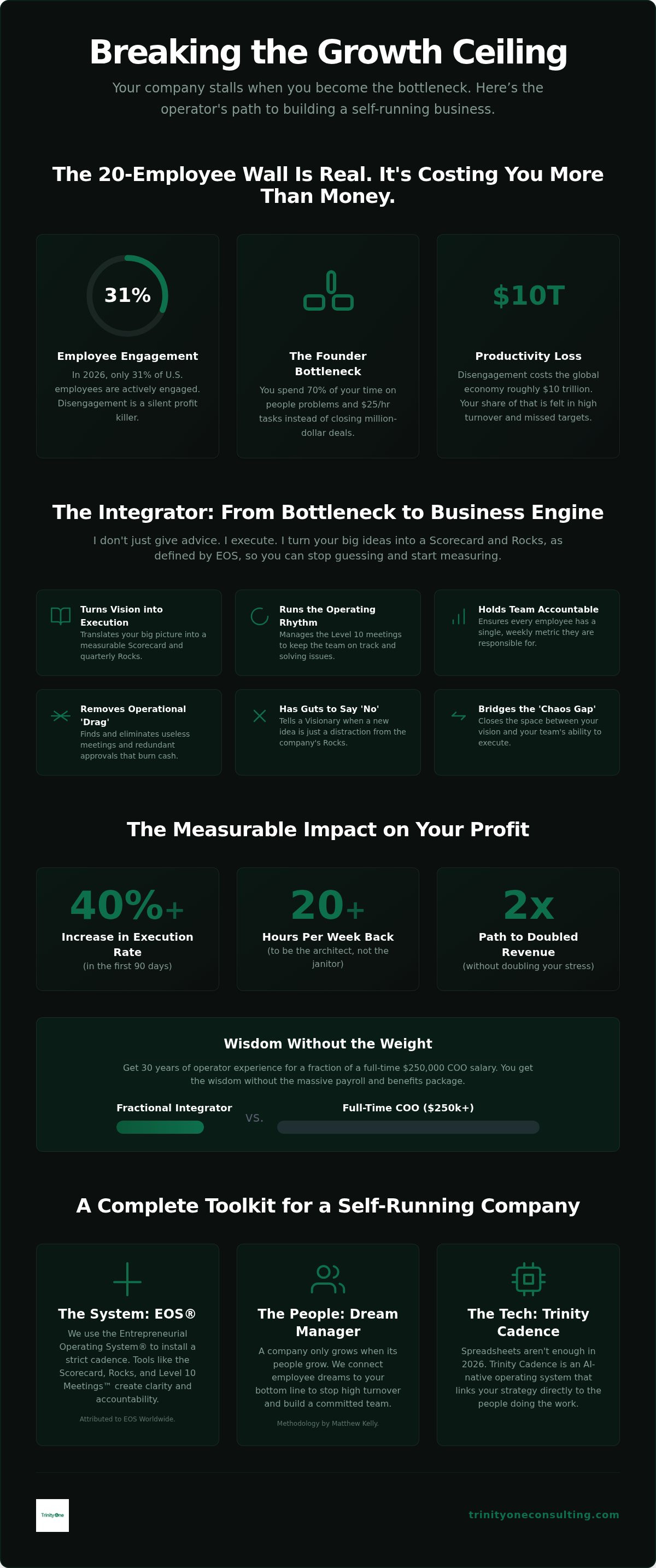 Impact of a fractional integrator on business growth