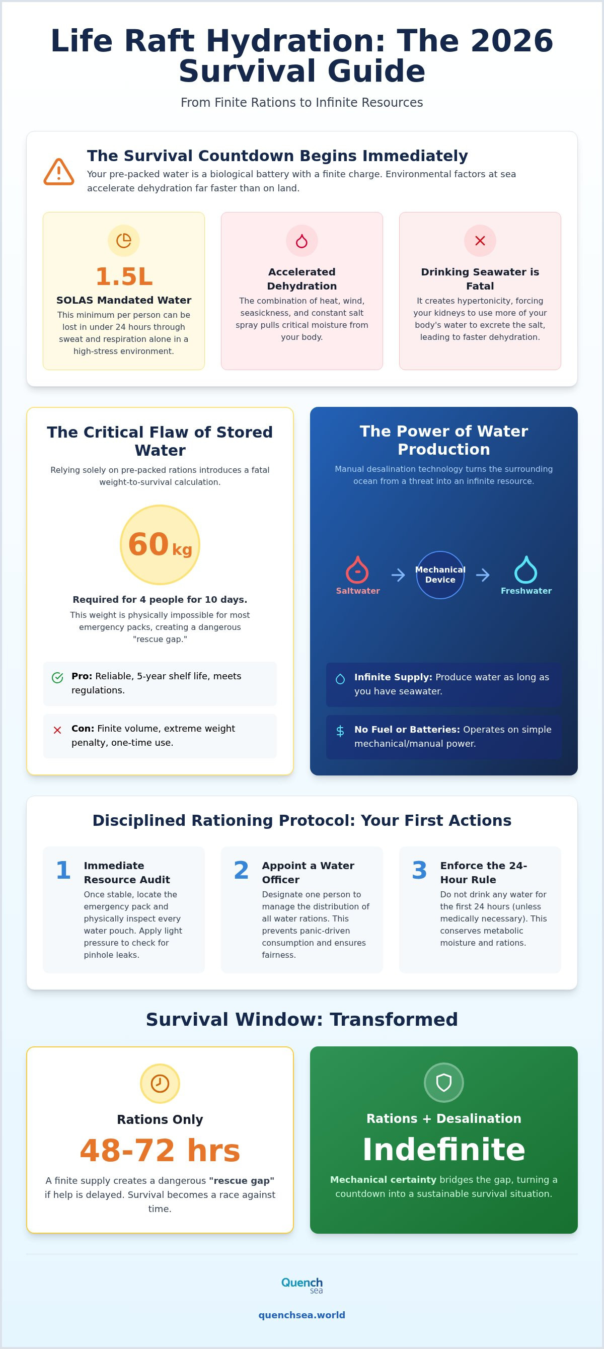 Life raft water supply