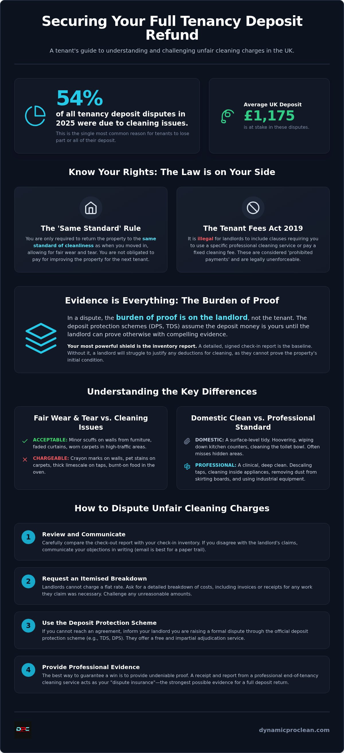 Landlord cleaning charges dispute
