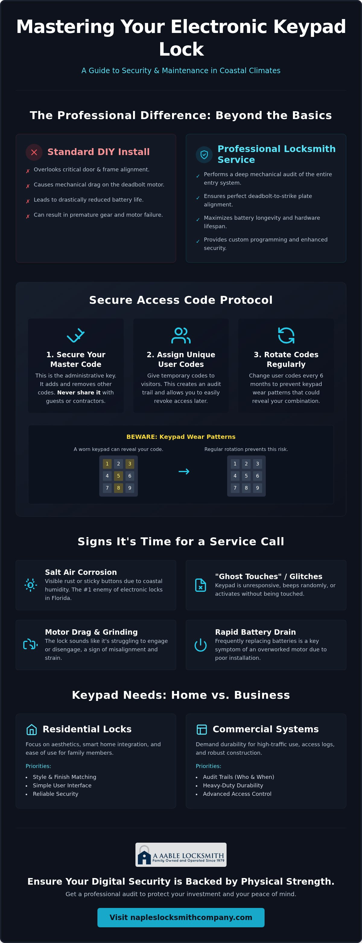 Electronic keypad lock service