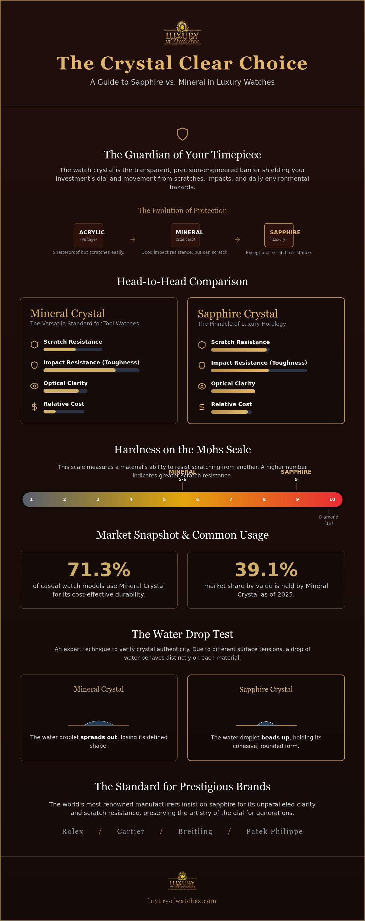 Sapphire crystal vs mineral crystal in watches