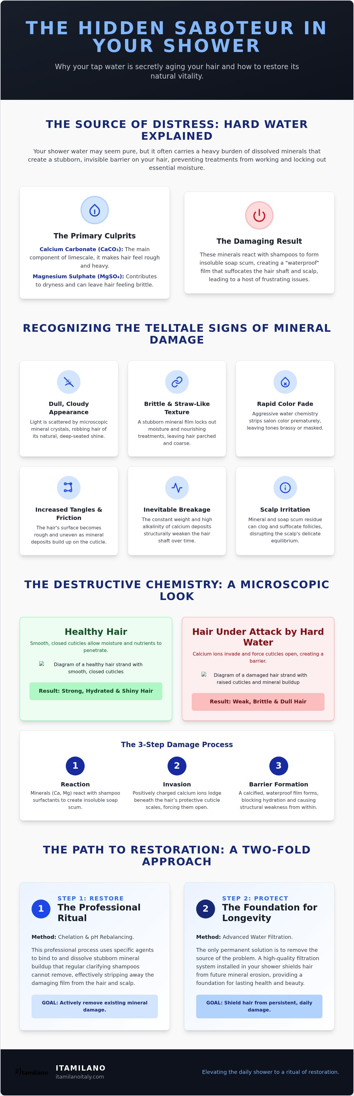 Hard water effects on hair