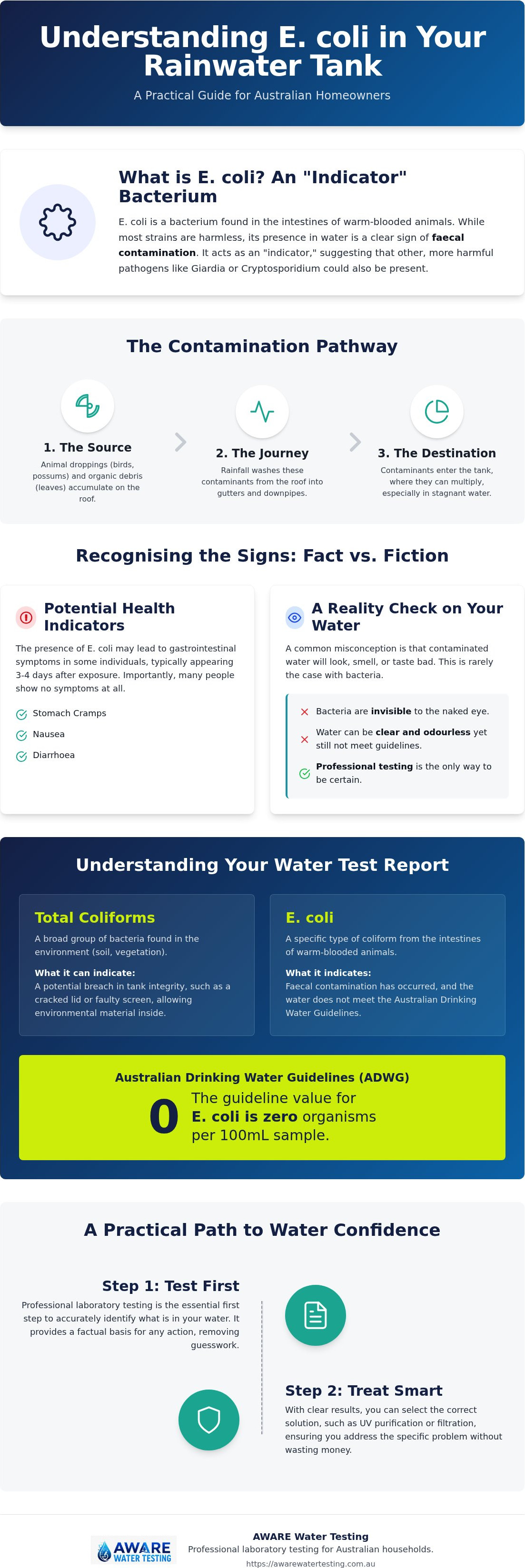 E coli in rainwater tank symptoms