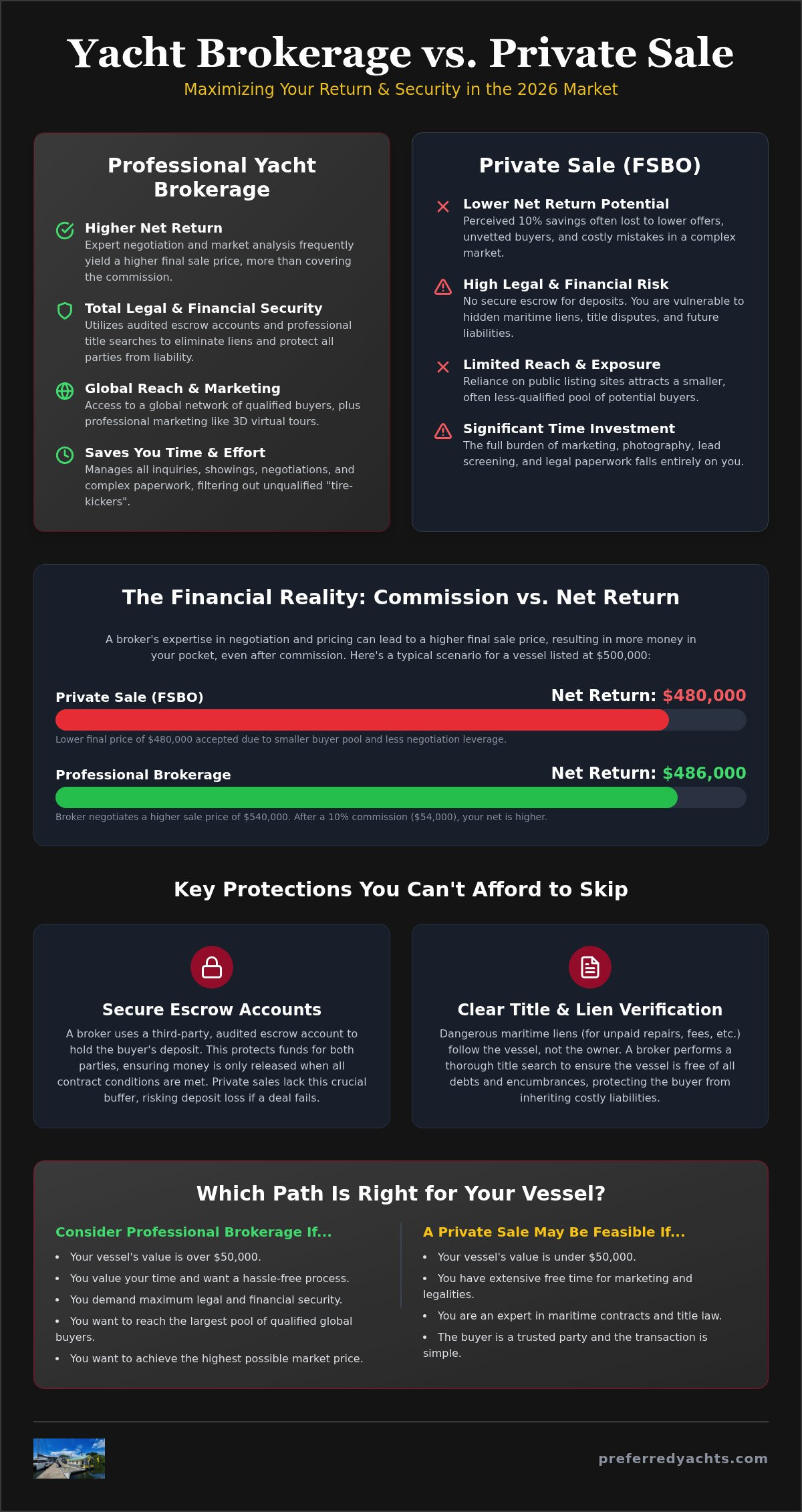 Yacht brokerage vs private sale