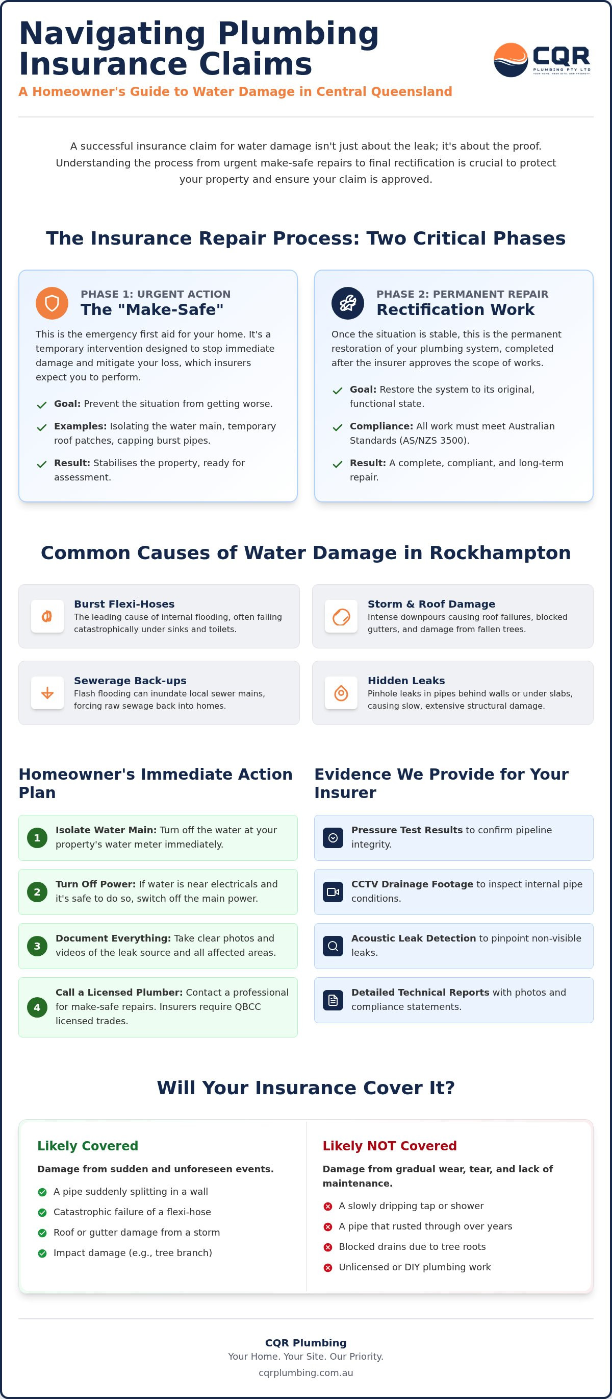 Water damage plumbing repairs Rockhampton
