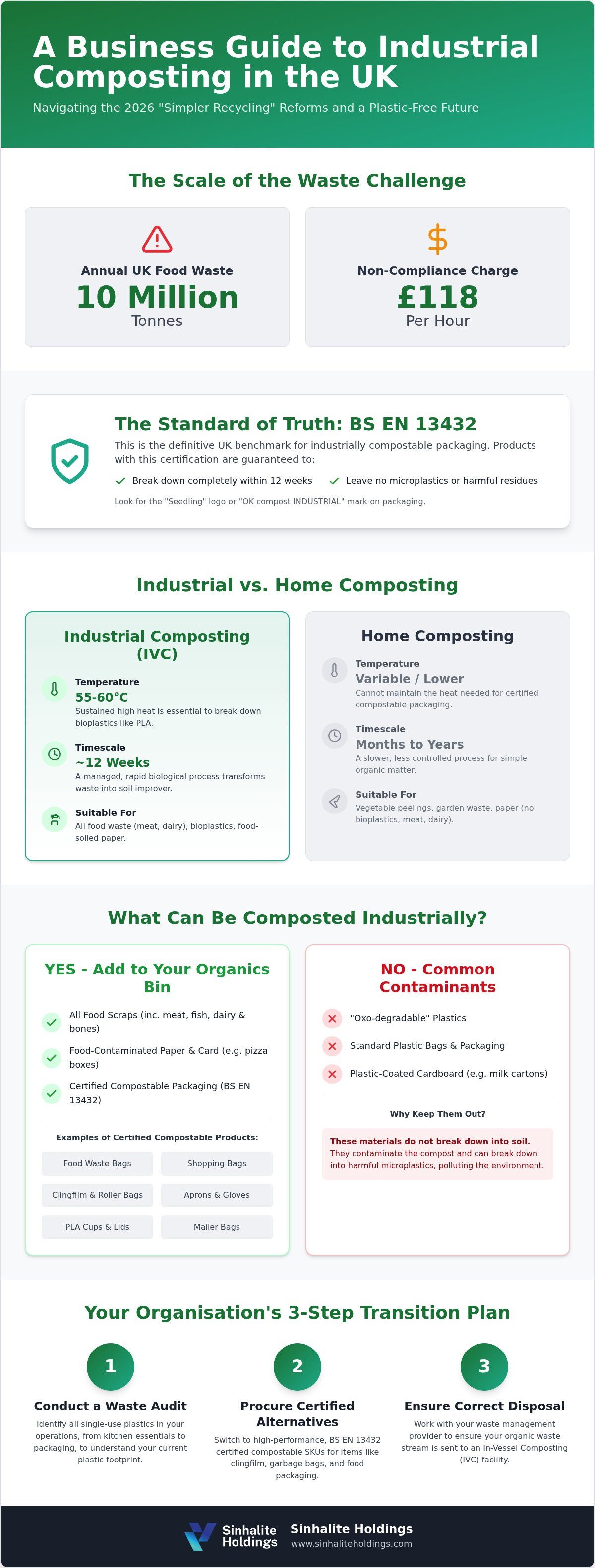 What can be composted industrially UK
