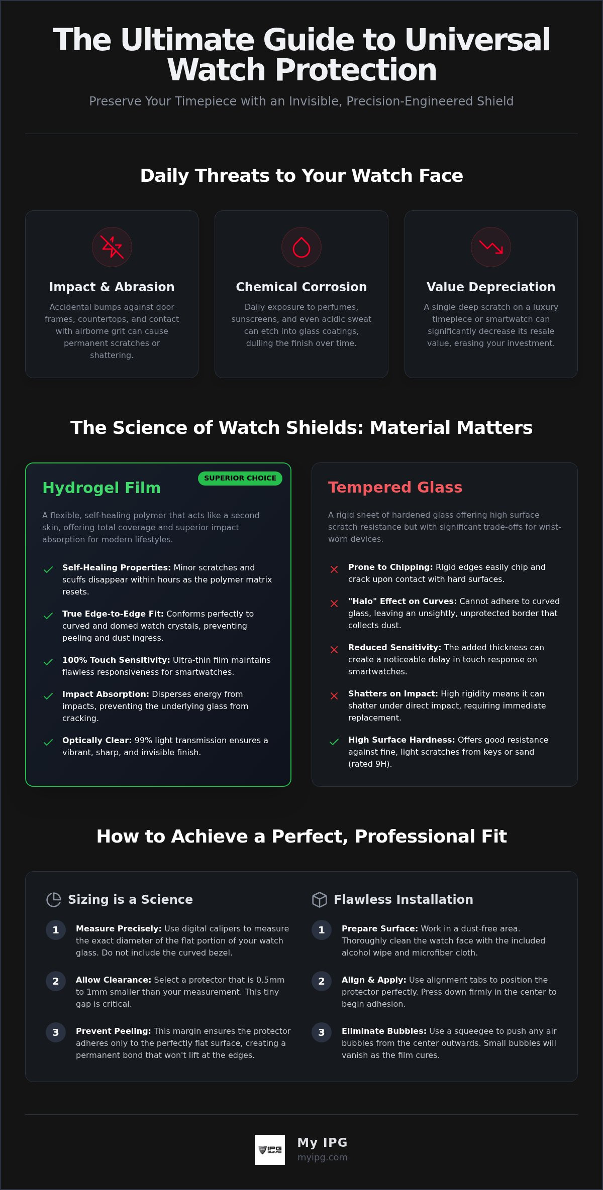 Universal watch screen protector