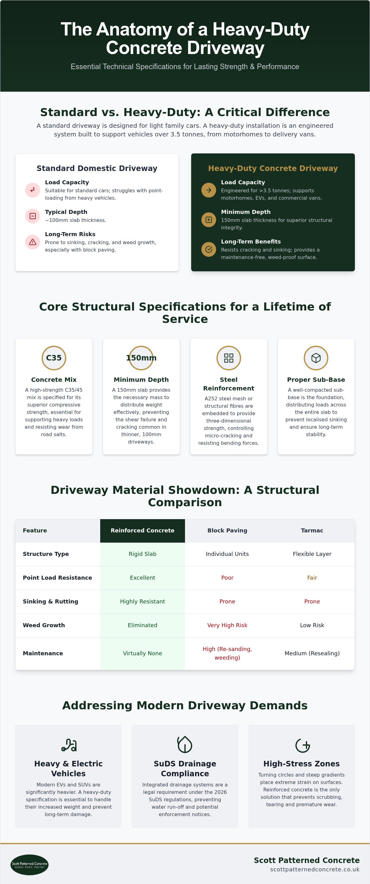 Heavy duty concrete driveways