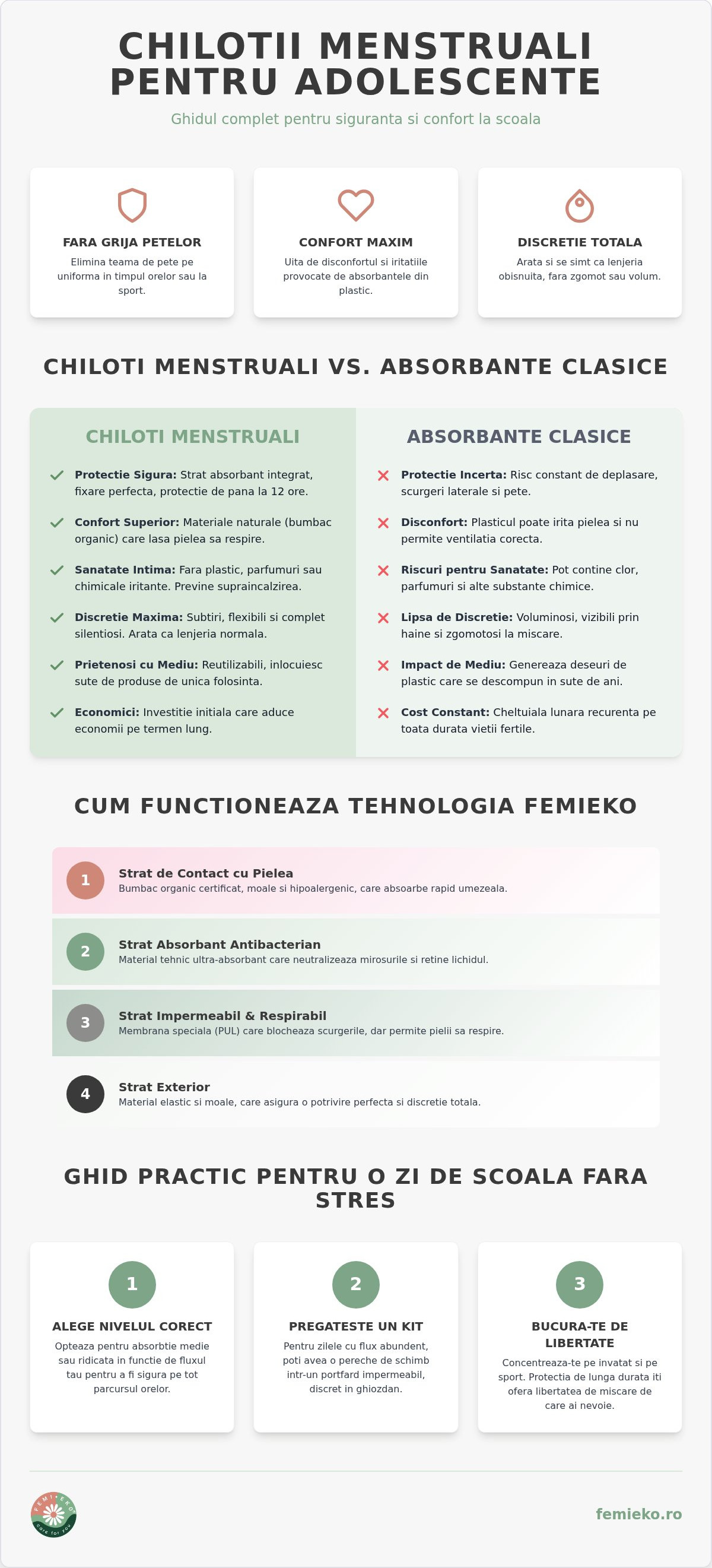 Chiloți menstruali adolescenți